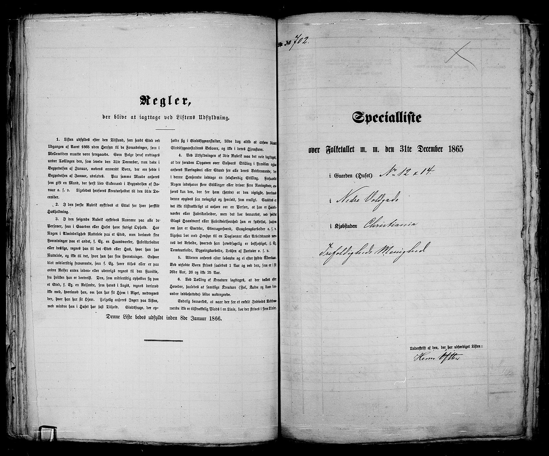 RA, 1865 census for Kristiania, 1865, p. 1821