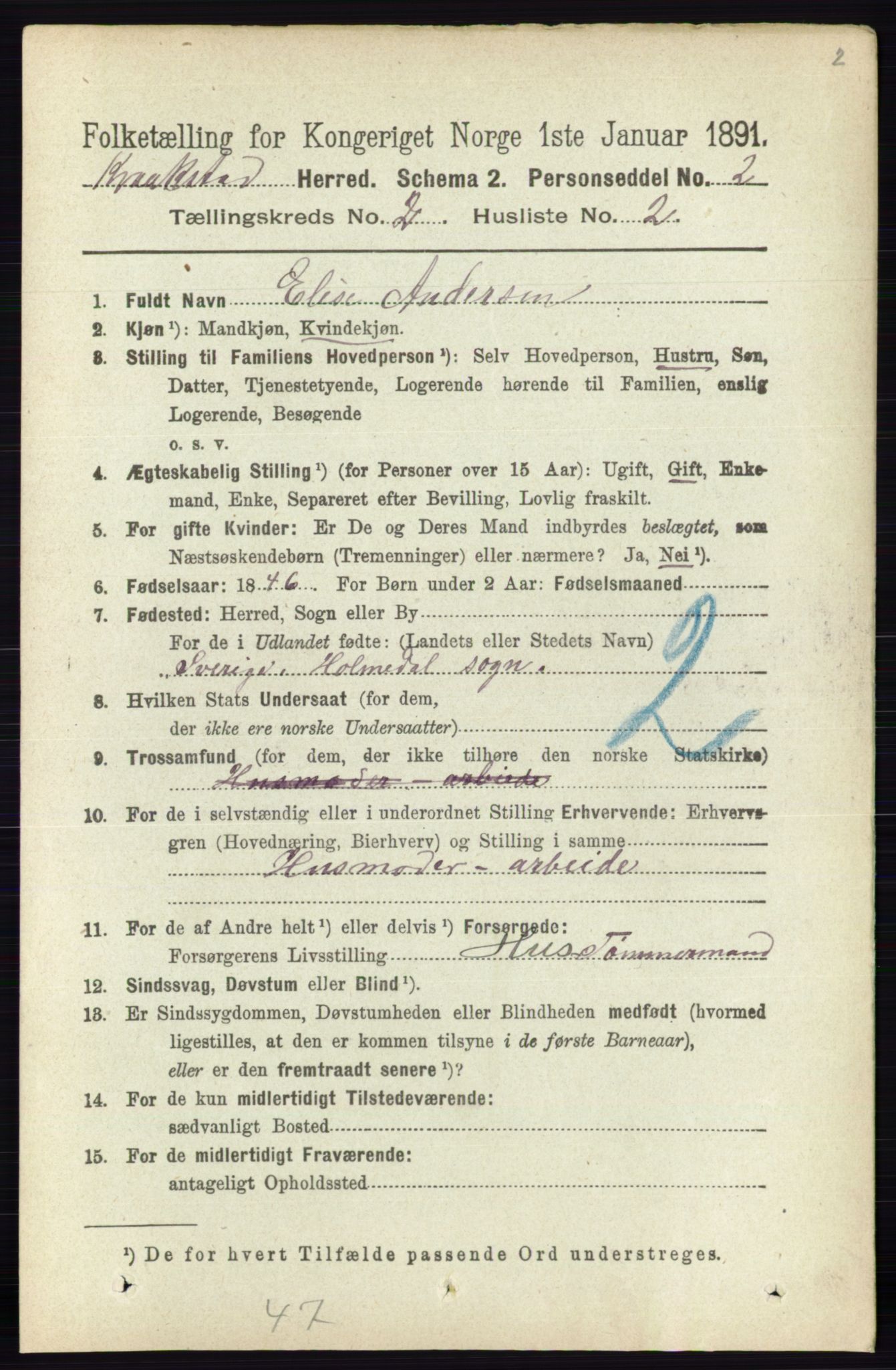 RA, 1891 census for 0212 Kråkstad, 1891, p. 751