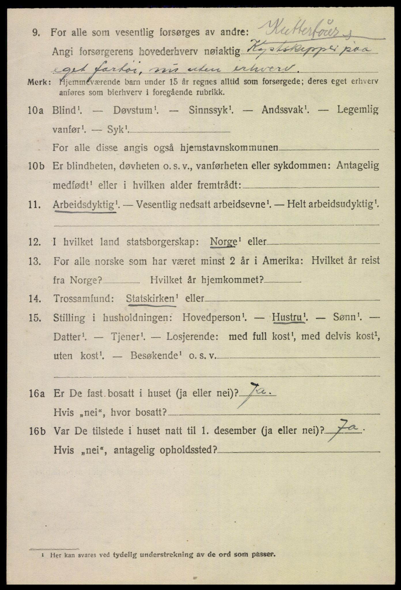 SAK, 1920 census for Tromøy, 1920, p. 1296