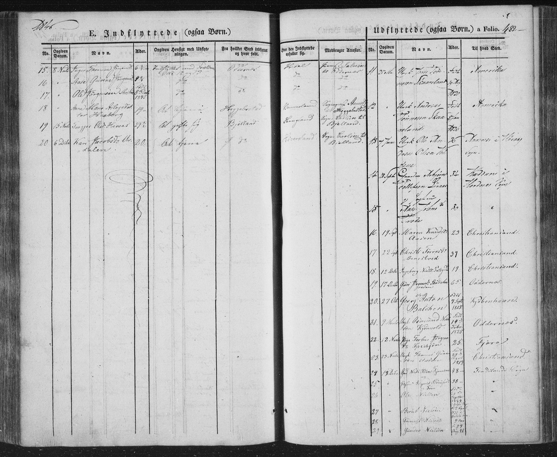 Vennesla sokneprestkontor, AV/SAK-1111-0045/Fa/Fac/L0004: Parish register (official) no. A 4, 1834-1855, p. 482