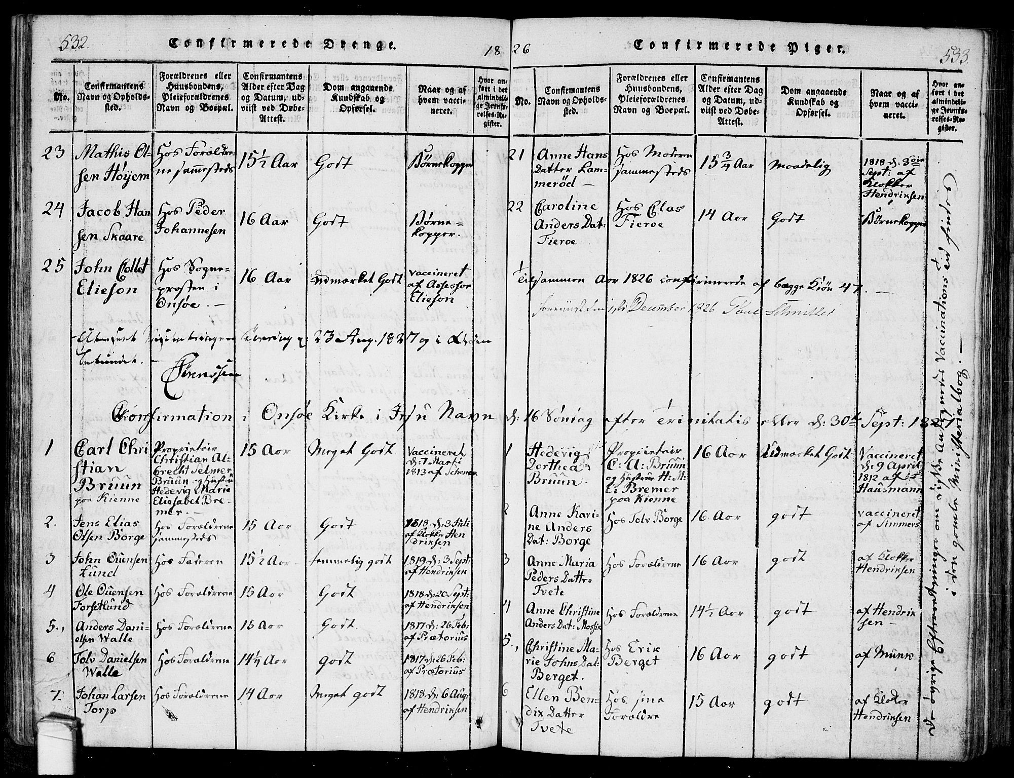 Onsøy prestekontor Kirkebøker, SAO/A-10914/F/Fa/L0002: Parish register (official) no. I 2, 1814-1840, p. 532-533