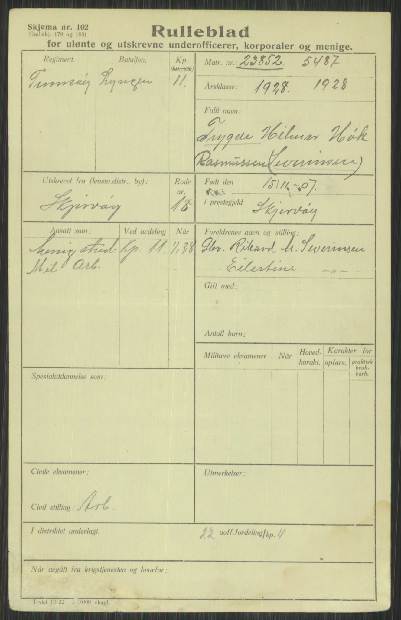 Forsvaret, Troms infanteriregiment nr. 16, AV/RA-RAFA-3146/P/Pa/L0013/0003: Rulleblad / Rulleblad for regimentets menige mannskaper, årsklasse 1928, 1928, p. 669