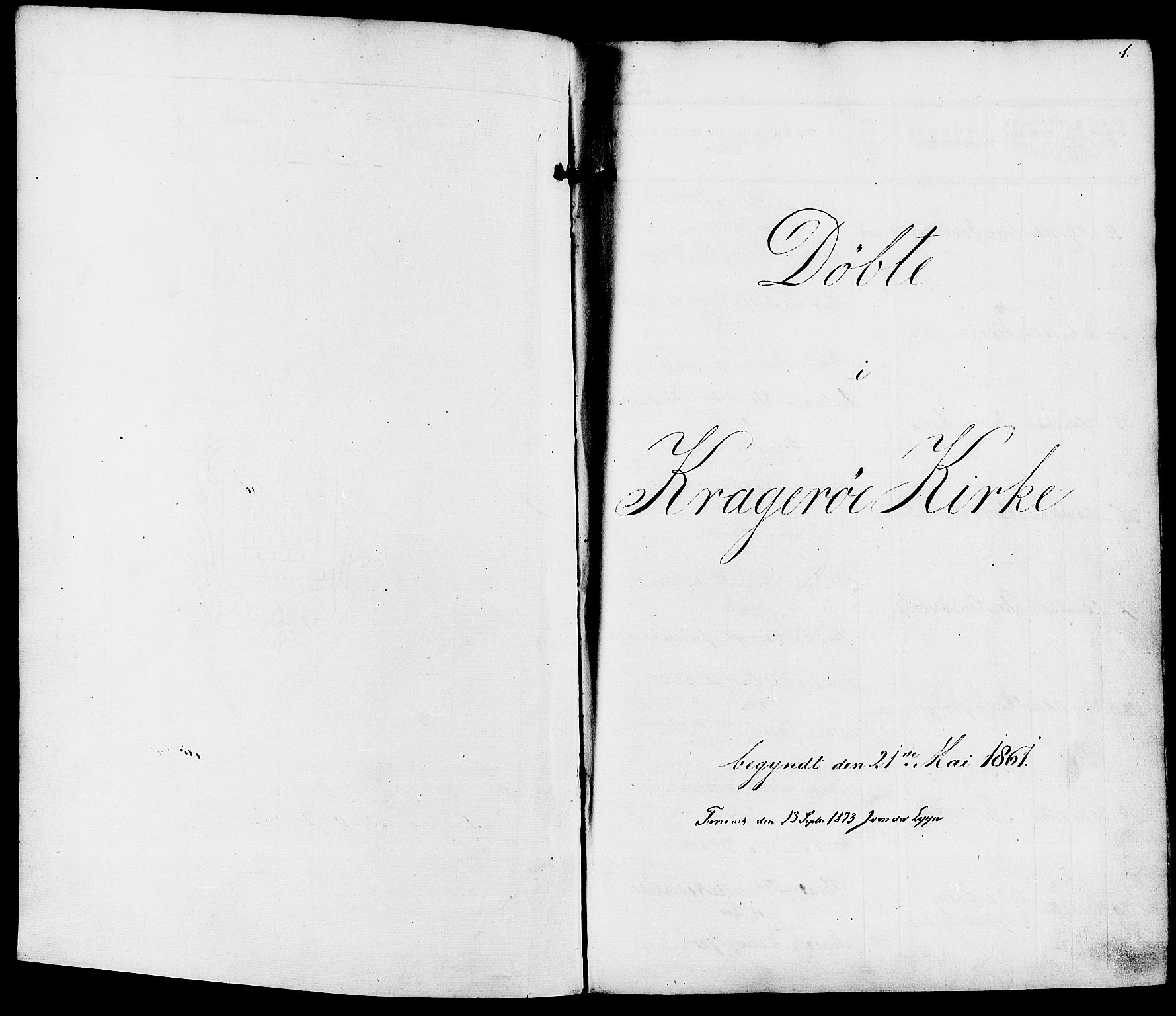 Kragerø kirkebøker, SAKO/A-278/F/Fa/L0007: Parish register (official) no. 7, 1861-1875, p. 1