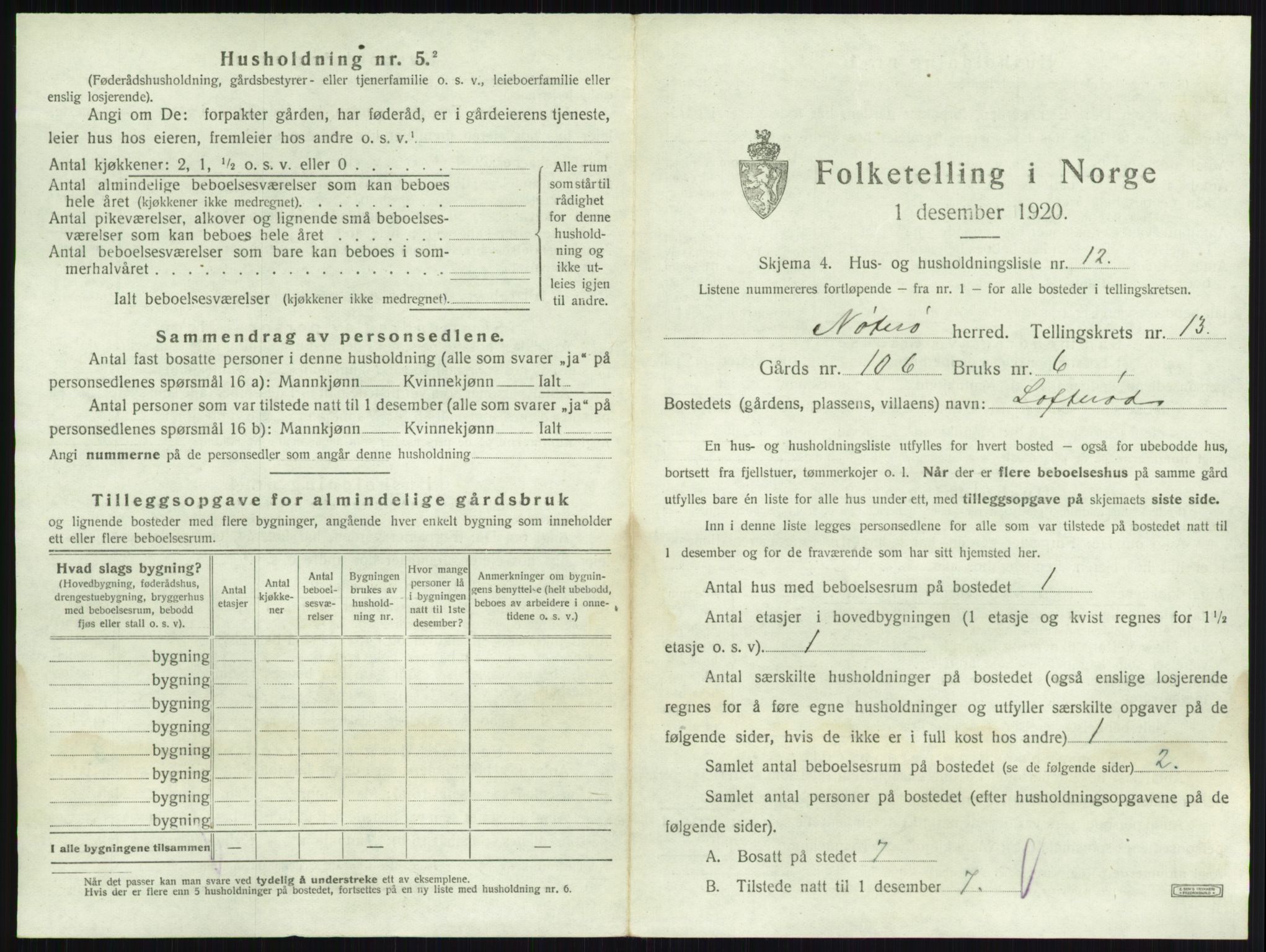 SAKO, 1920 census for Nøtterøy, 1920, p. 2580