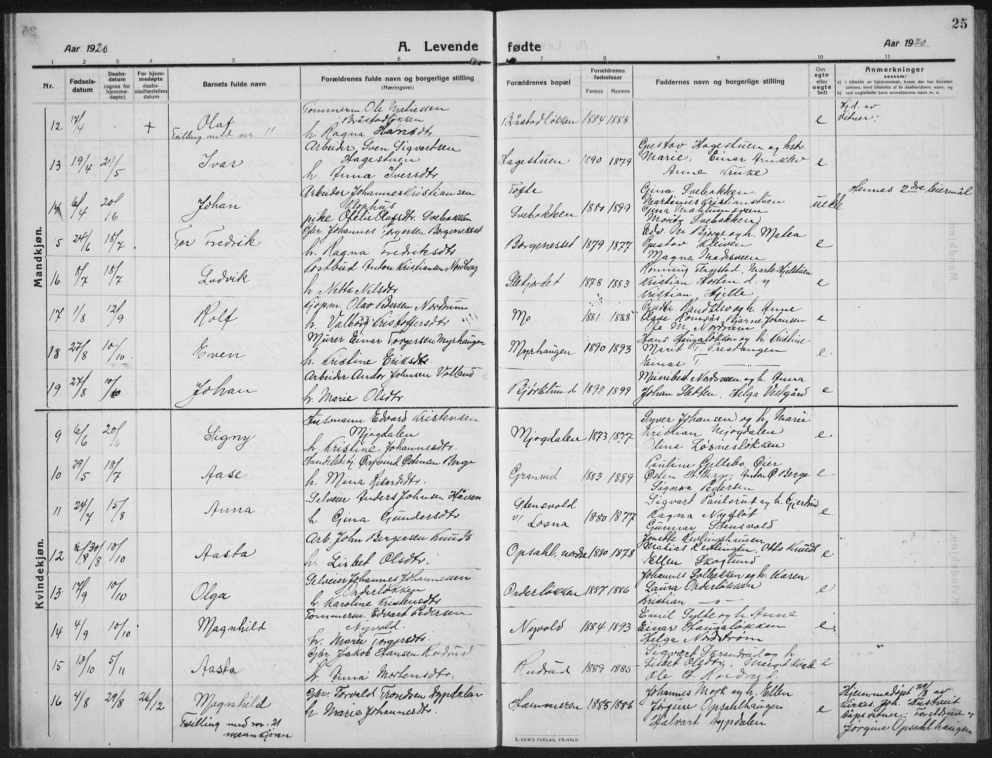 Ringebu prestekontor, AV/SAH-PREST-082/H/Ha/Hab/L0010: Parish register (copy) no. 10, 1911-1934, p. 25