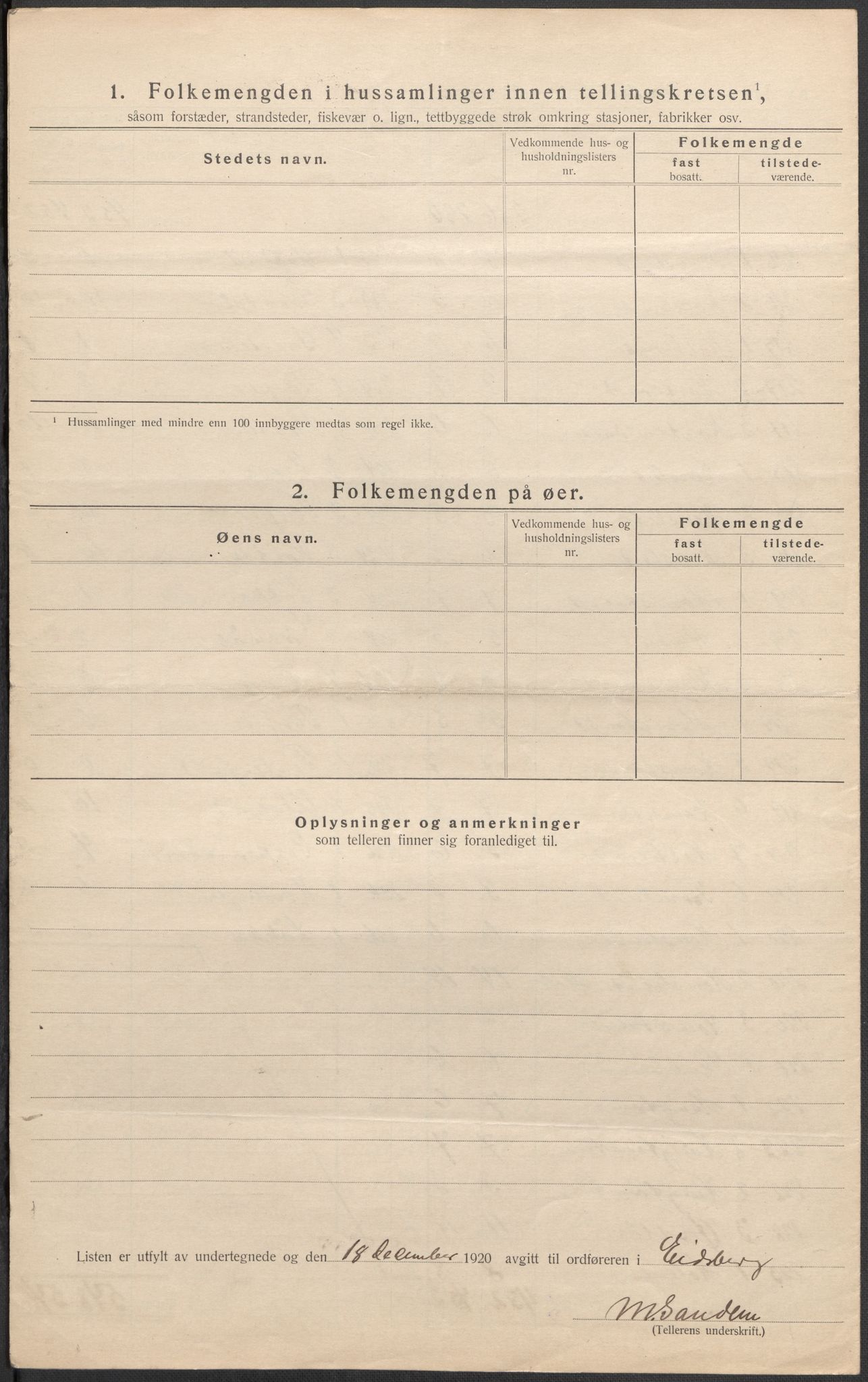 SAO, 1920 census for Eidsberg, 1920, p. 34