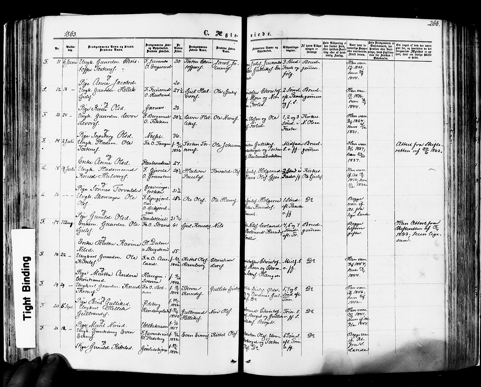 Flesberg kirkebøker, SAKO/A-18/F/Fa/L0007: Parish register (official) no. I 7, 1861-1878, p. 266