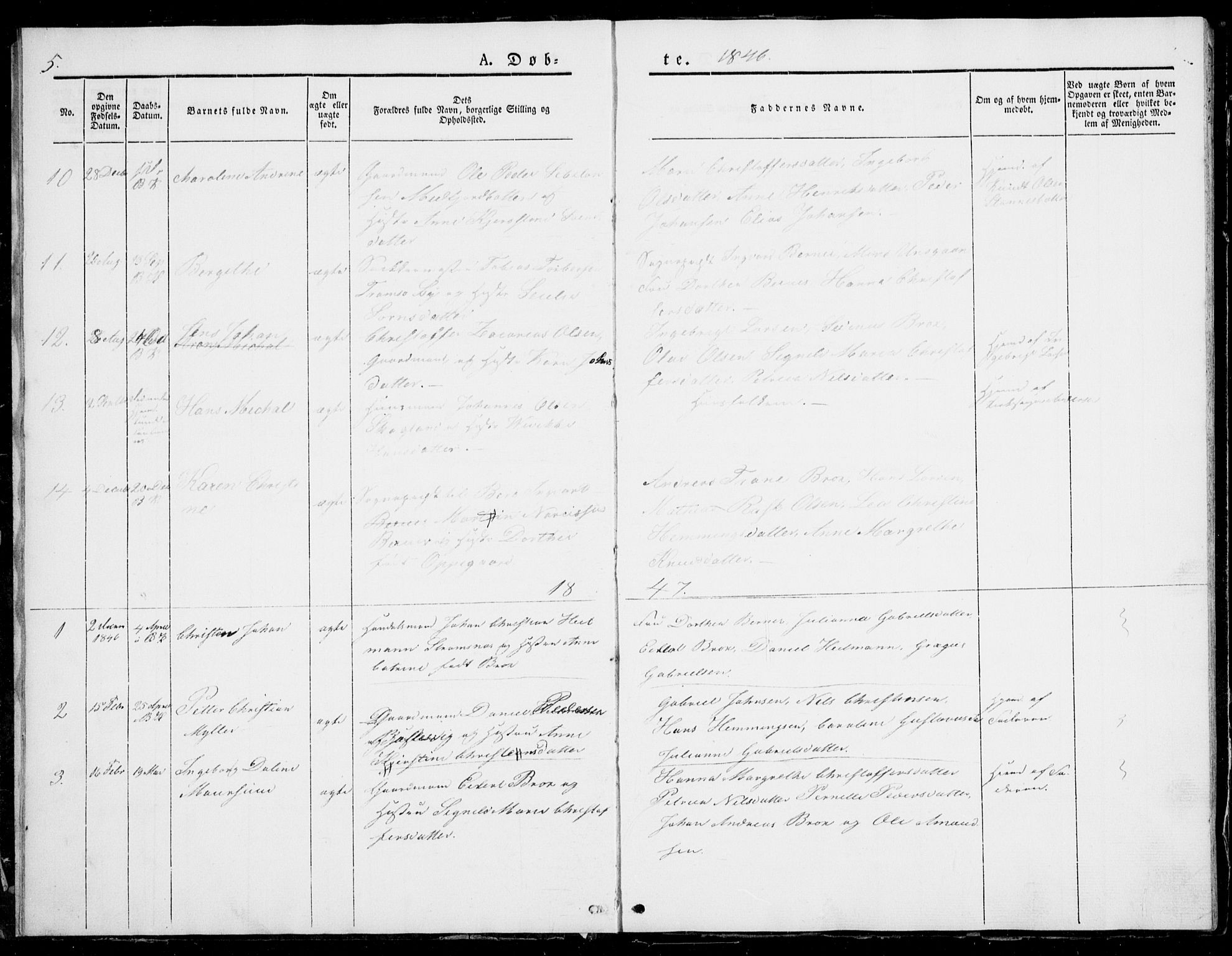 Berg sokneprestkontor, AV/SATØ-S-1318/G/Ga/Gab/L0001klokker: Parish register (copy) no. 1, 1843-1851, p. 5