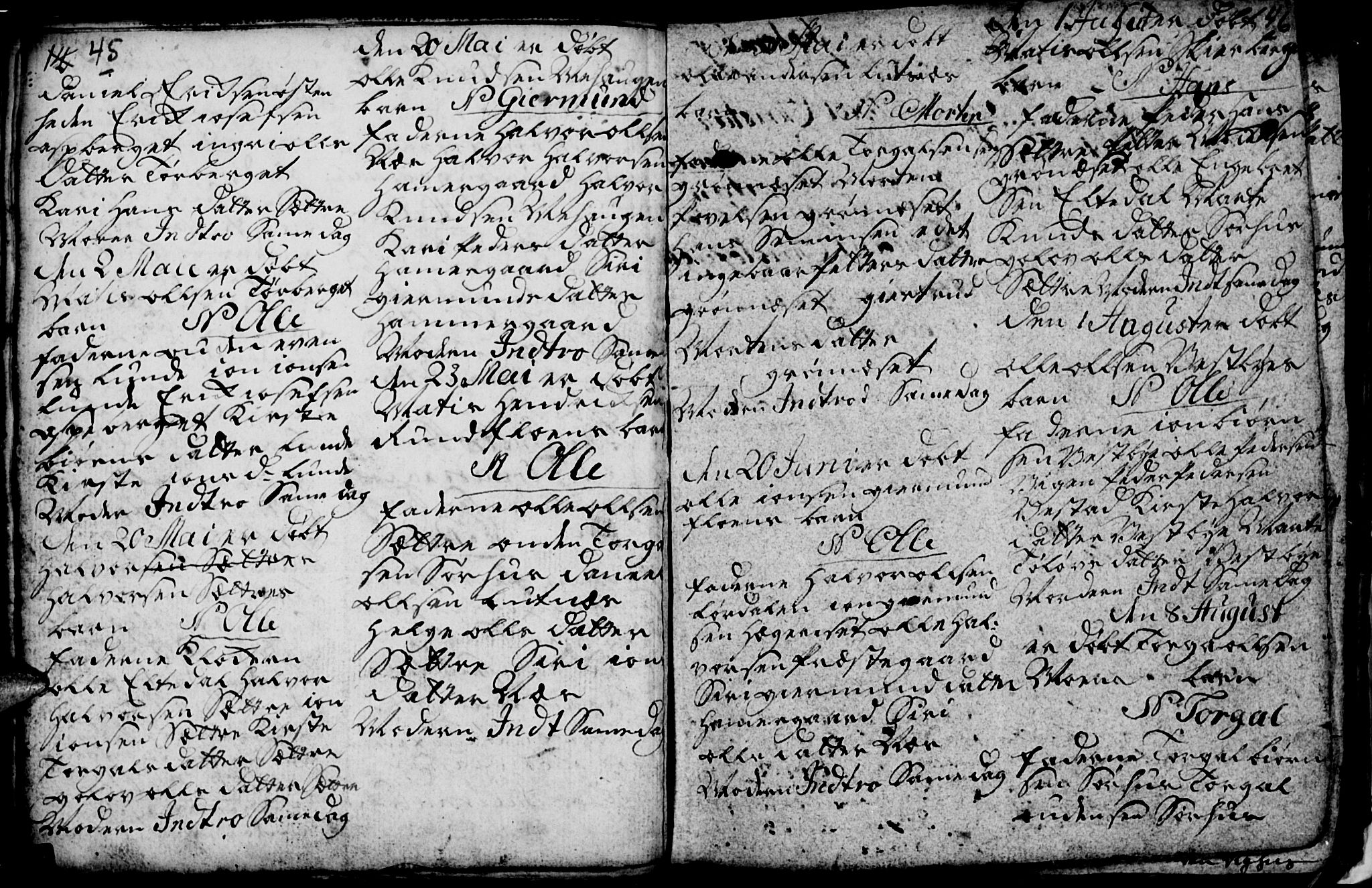 Trysil prestekontor, AV/SAH-PREST-046/H/Ha/Hab/L0001: Parish register (copy) no. 1, 1781-1799, p. 45-46