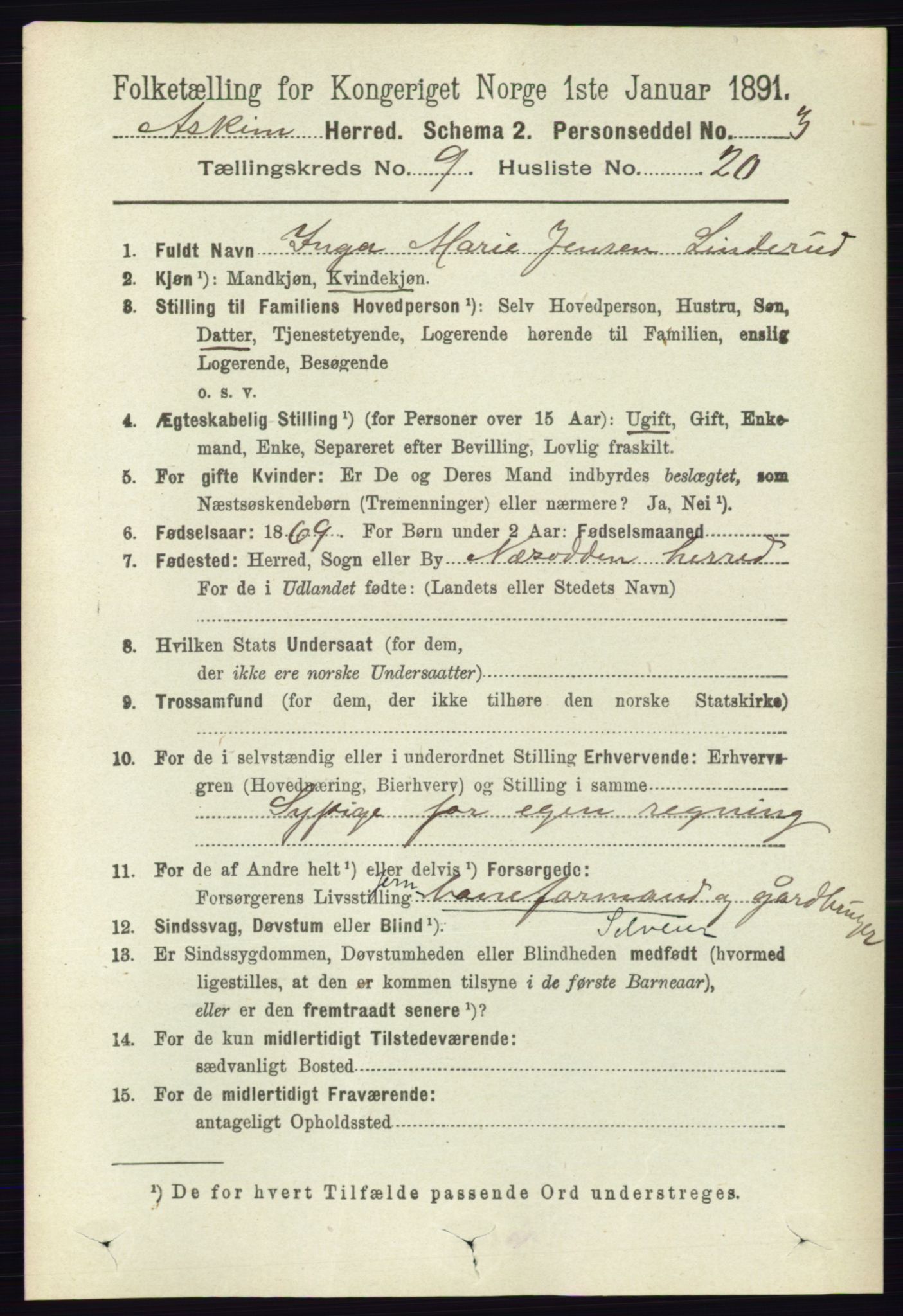 RA, 1891 census for 0124 Askim, 1891, p. 1574