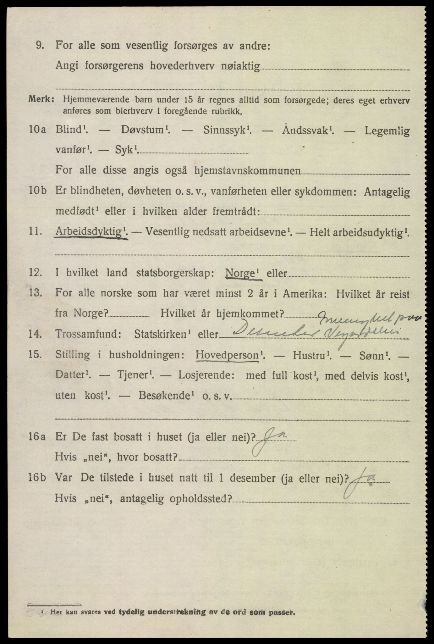 SAK, 1920 census for Åmli, 1920, p. 2260