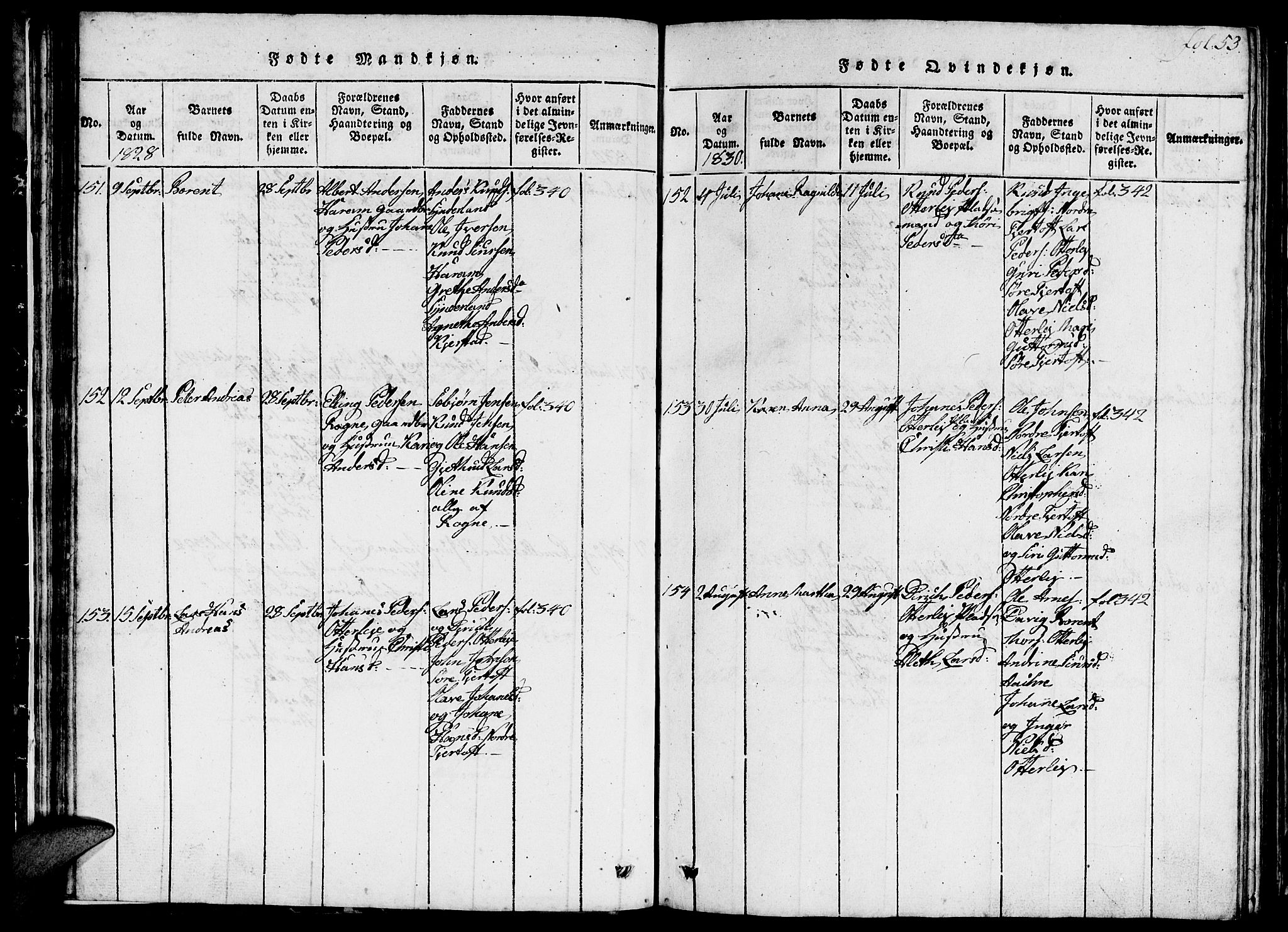 Ministerialprotokoller, klokkerbøker og fødselsregistre - Møre og Romsdal, AV/SAT-A-1454/536/L0506: Parish register (copy) no. 536C01, 1818-1859, p. 53