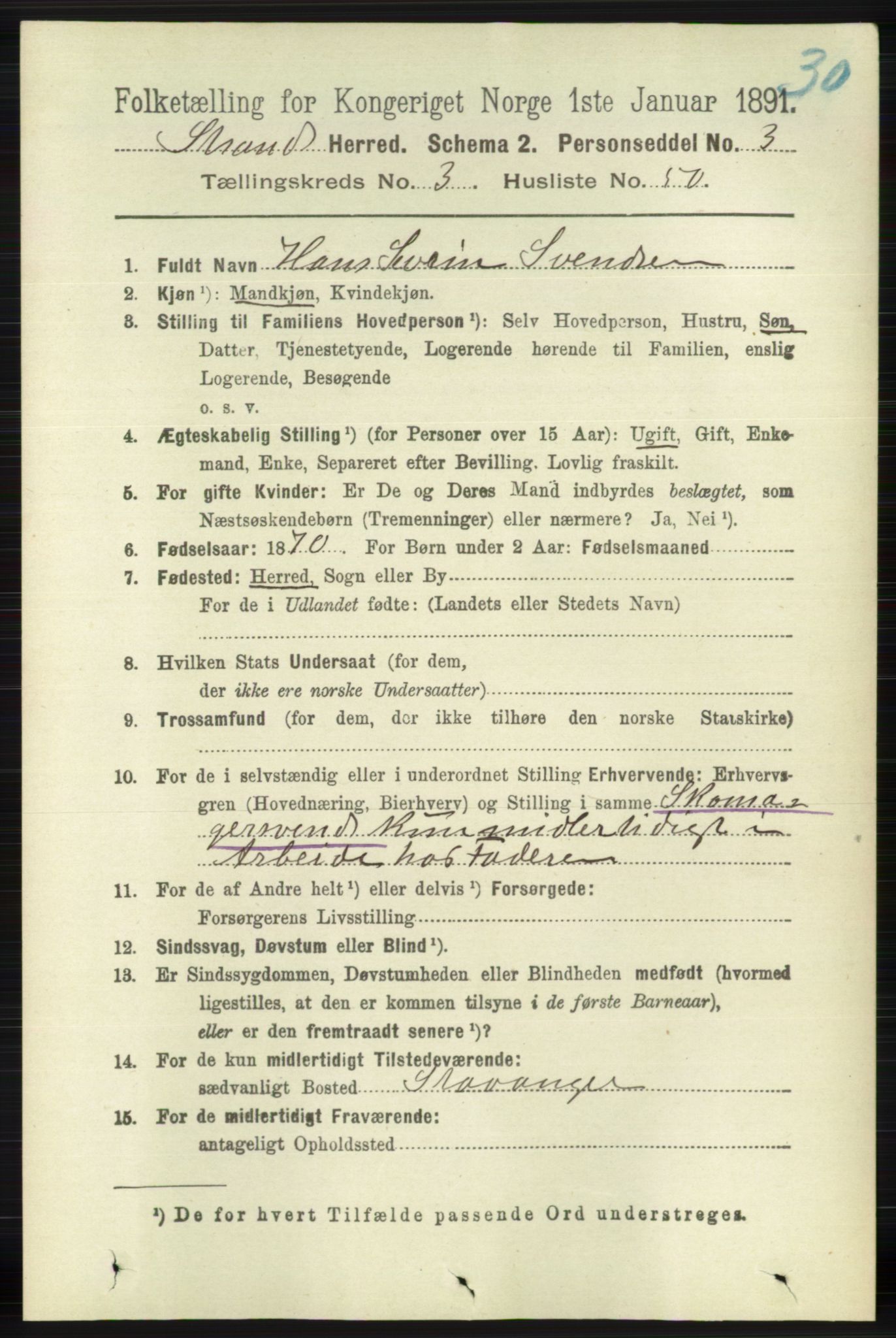 RA, 1891 census for 1130 Strand, 1891, p. 1000