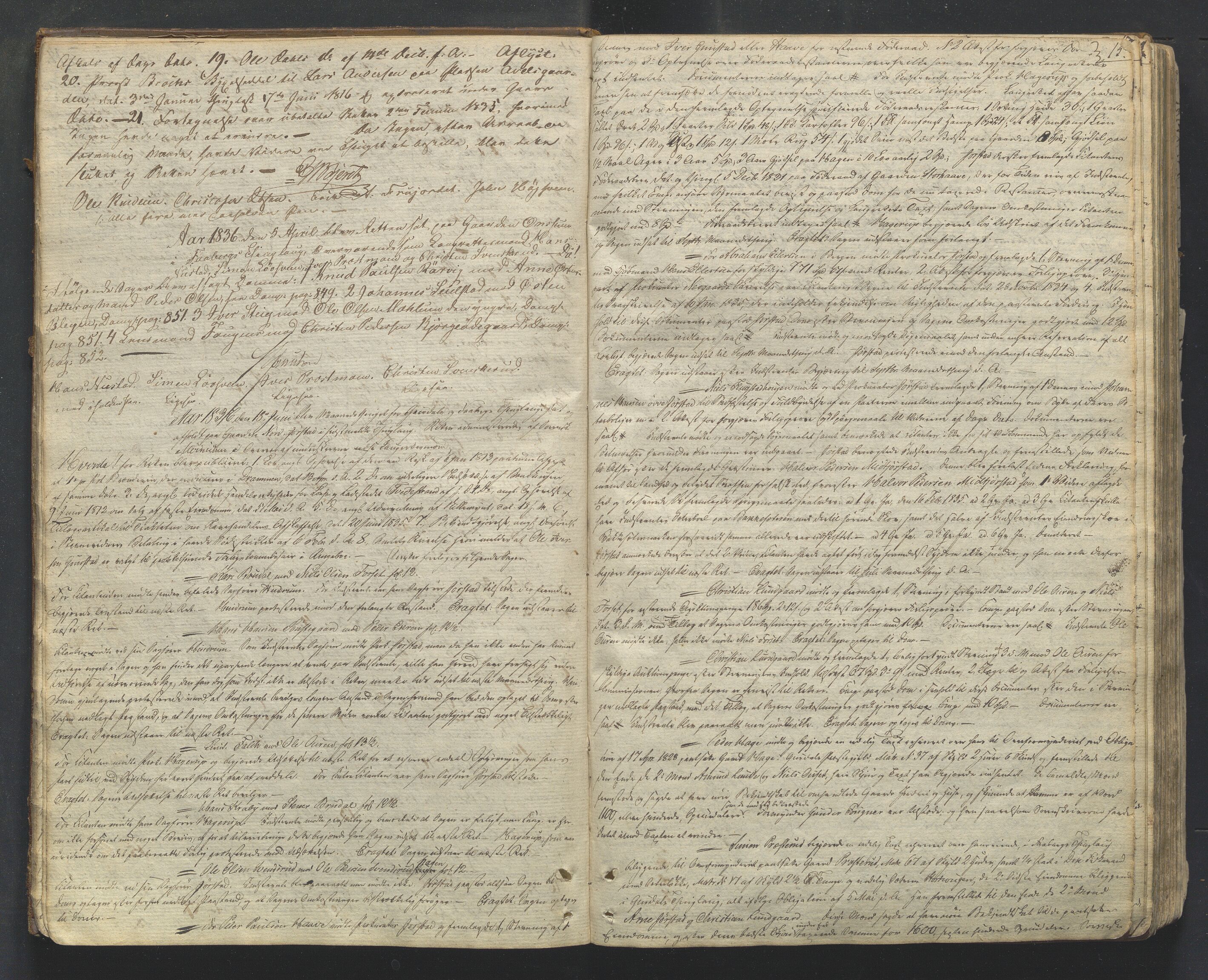 Mellom-Gudbrandsdal sorenskriveri, AV/SAH-TING-038/G/Gb/L0001: Tingbok, 1835-1849, p. 14b-15a