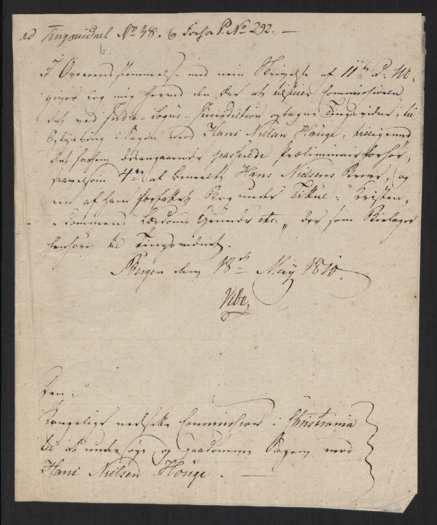 Justisdepartementet, Kommisjon i saken mot Hans Nielsen Hauge 1804, AV/RA-S-1151/D/L0004: Hans Nielsen Hauges sak, 1813, p. 88