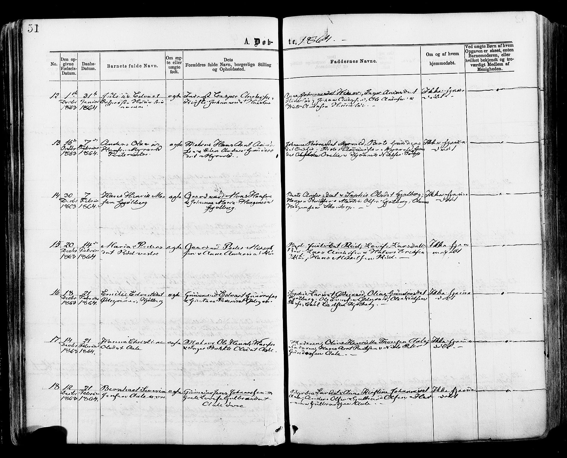 Onsøy prestekontor Kirkebøker, AV/SAO-A-10914/F/Fa/L0004: Parish register (official) no. I 4, 1861-1877, p. 51