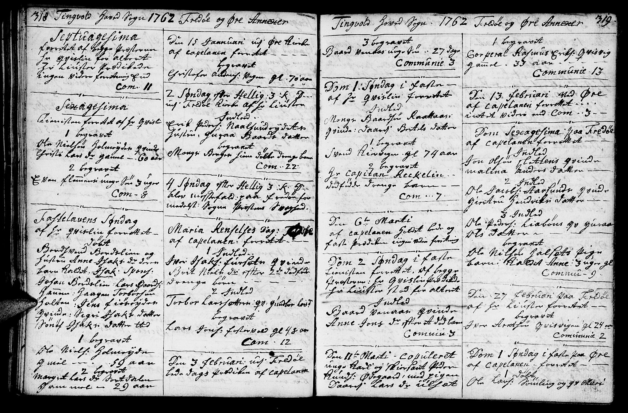 Ministerialprotokoller, klokkerbøker og fødselsregistre - Møre og Romsdal, SAT/A-1454/586/L0979: Parish register (official) no. 586A05, 1751-1776, p. 318-319