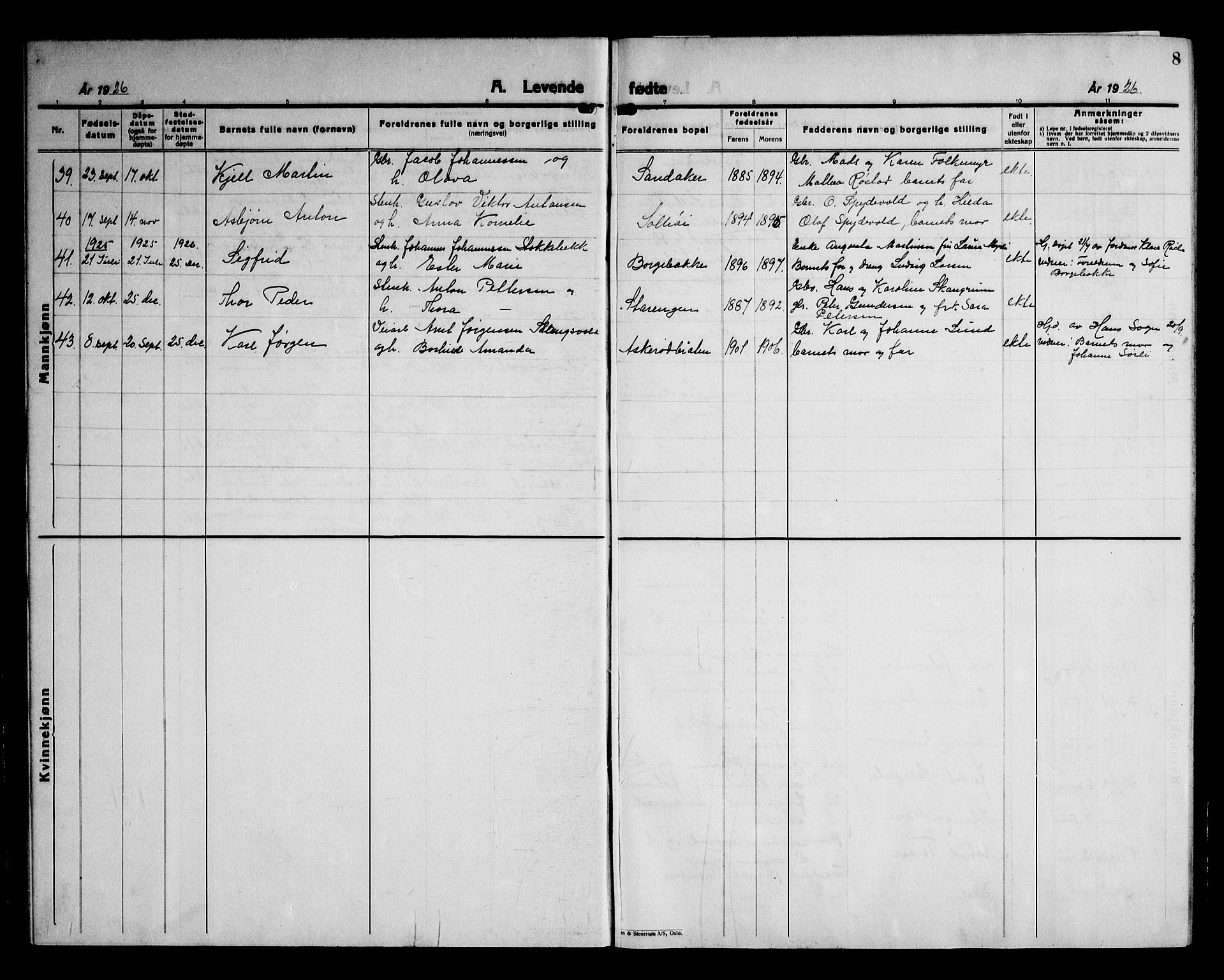 Råde prestekontor kirkebøker, AV/SAO-A-2009/G/Ga/L0002: Parish register (copy) no. I 2, 1926-1947, p. 8