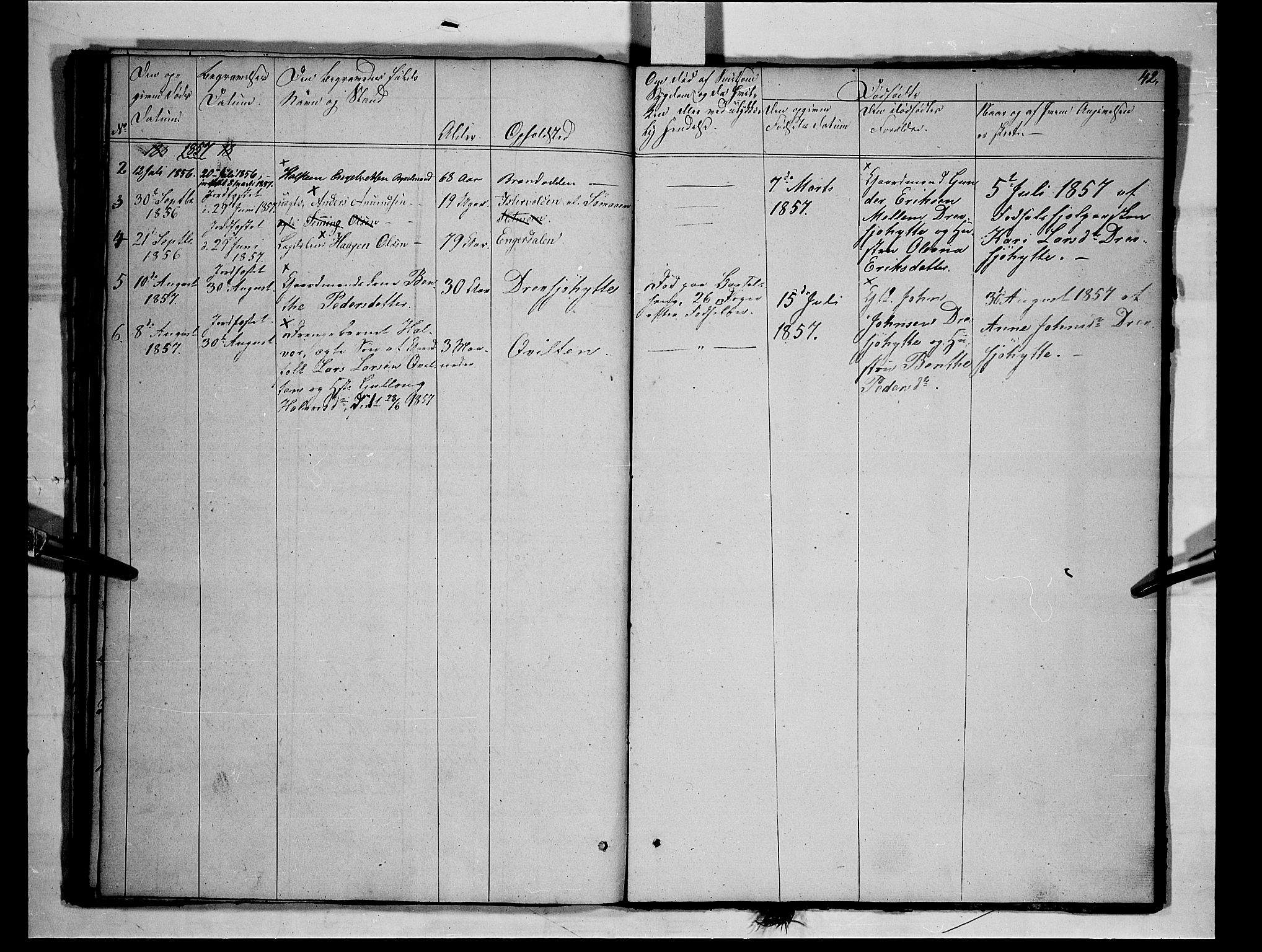 Rendalen prestekontor, SAH/PREST-054/H/Ha/Hab/L0001: Parish register (copy) no. 1, 1847-1857, p. 42