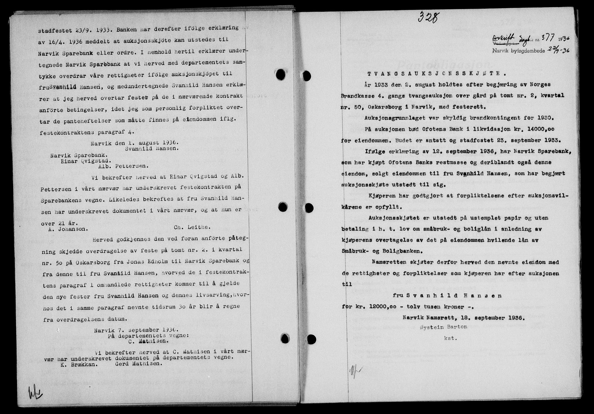 Narvik sorenskriveri, SAT/A-0002/1/2/2C/2Ca/L0011: Mortgage book no. 14, 1935-1937, Deed date: 22.09.1936