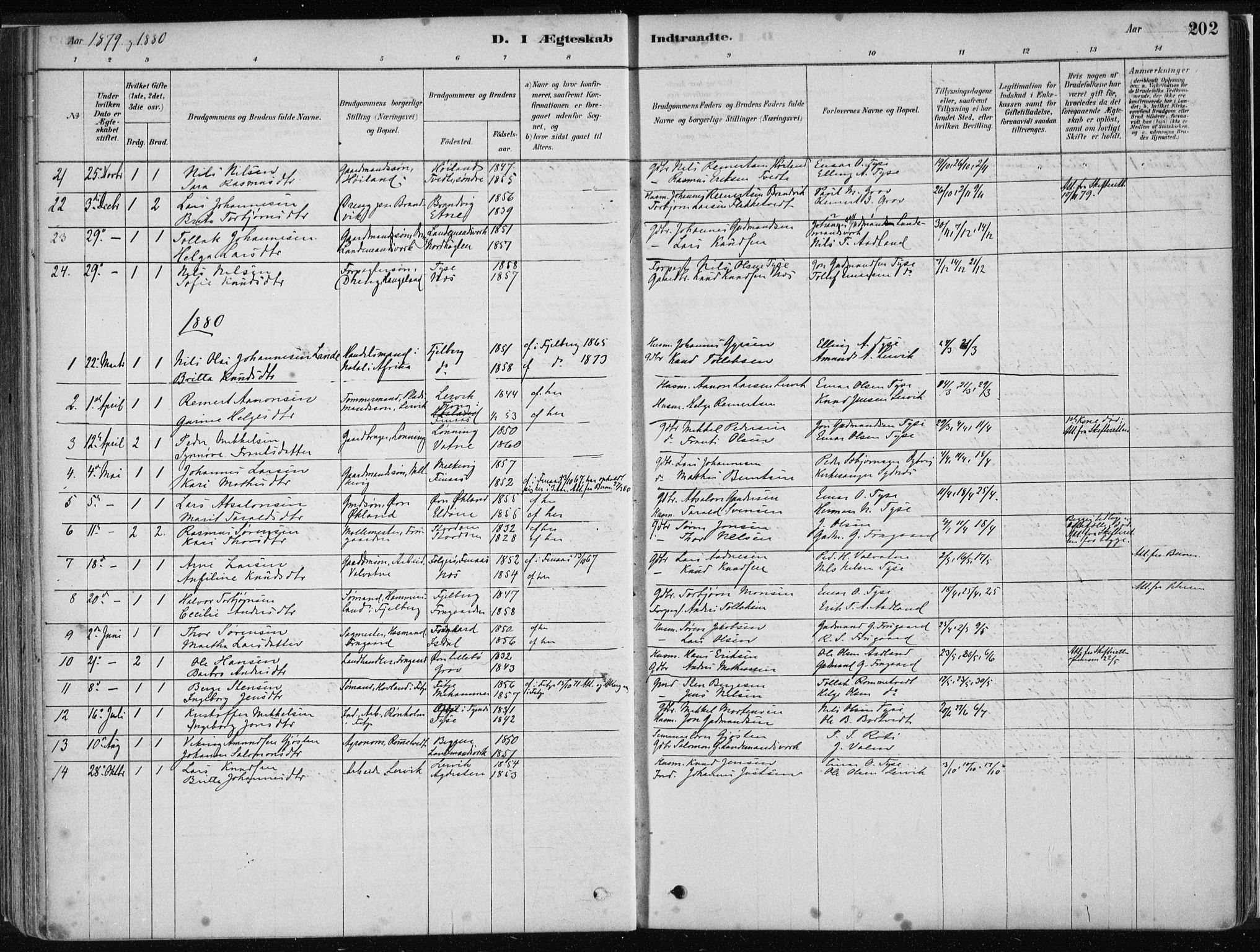 Stord sokneprestembete, SAB/A-78201/H/Haa: Parish register (official) no. B 2, 1878-1913, p. 202