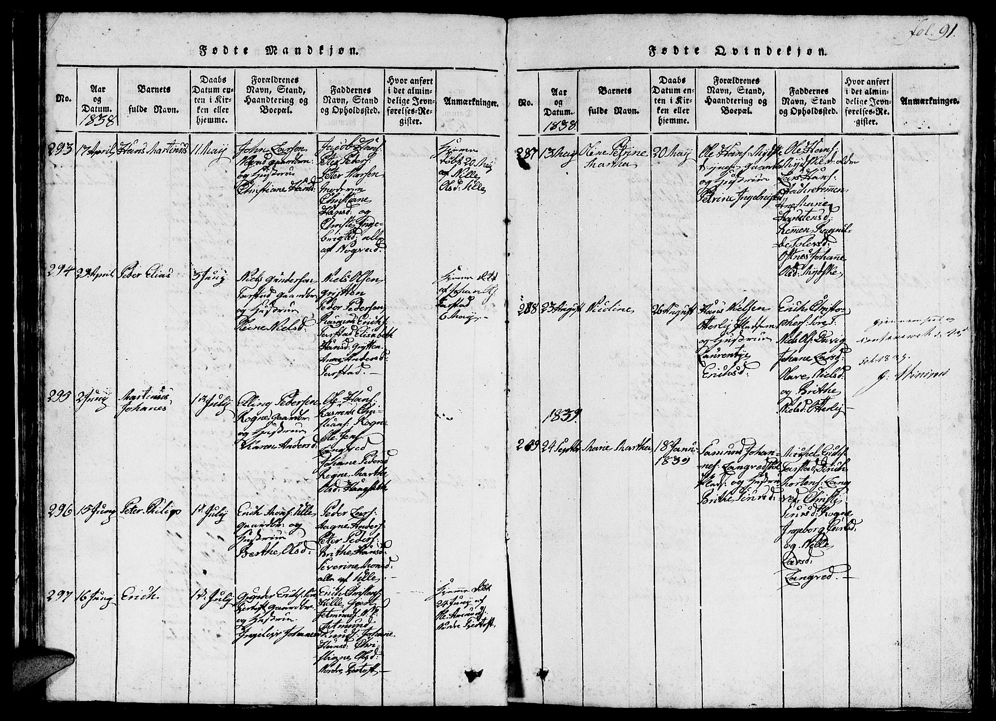 Ministerialprotokoller, klokkerbøker og fødselsregistre - Møre og Romsdal, SAT/A-1454/536/L0506: Parish register (copy) no. 536C01, 1818-1859, p. 91
