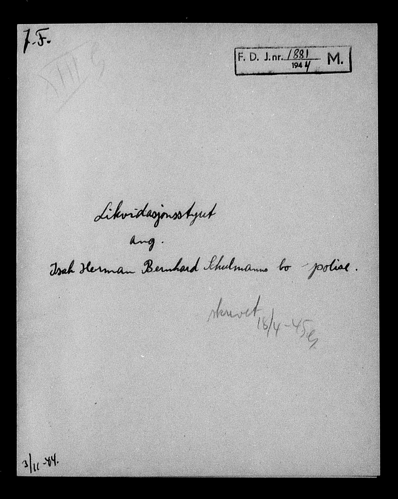 Justisdepartementet, Tilbakeføringskontoret for inndratte formuer, AV/RA-S-1564/H/Hc/Hcc/L0979: --, 1945-1947, p. 414