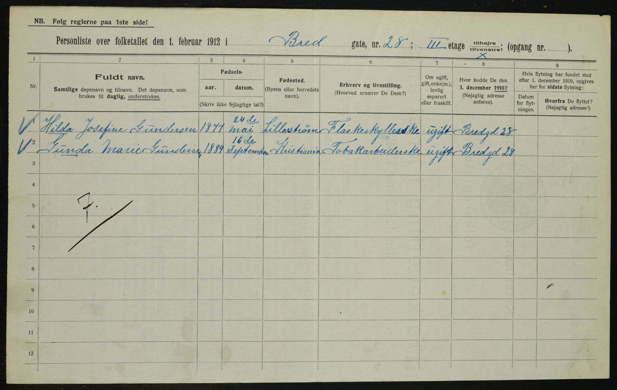 OBA, Municipal Census 1912 for Kristiania, 1912, p. 8514