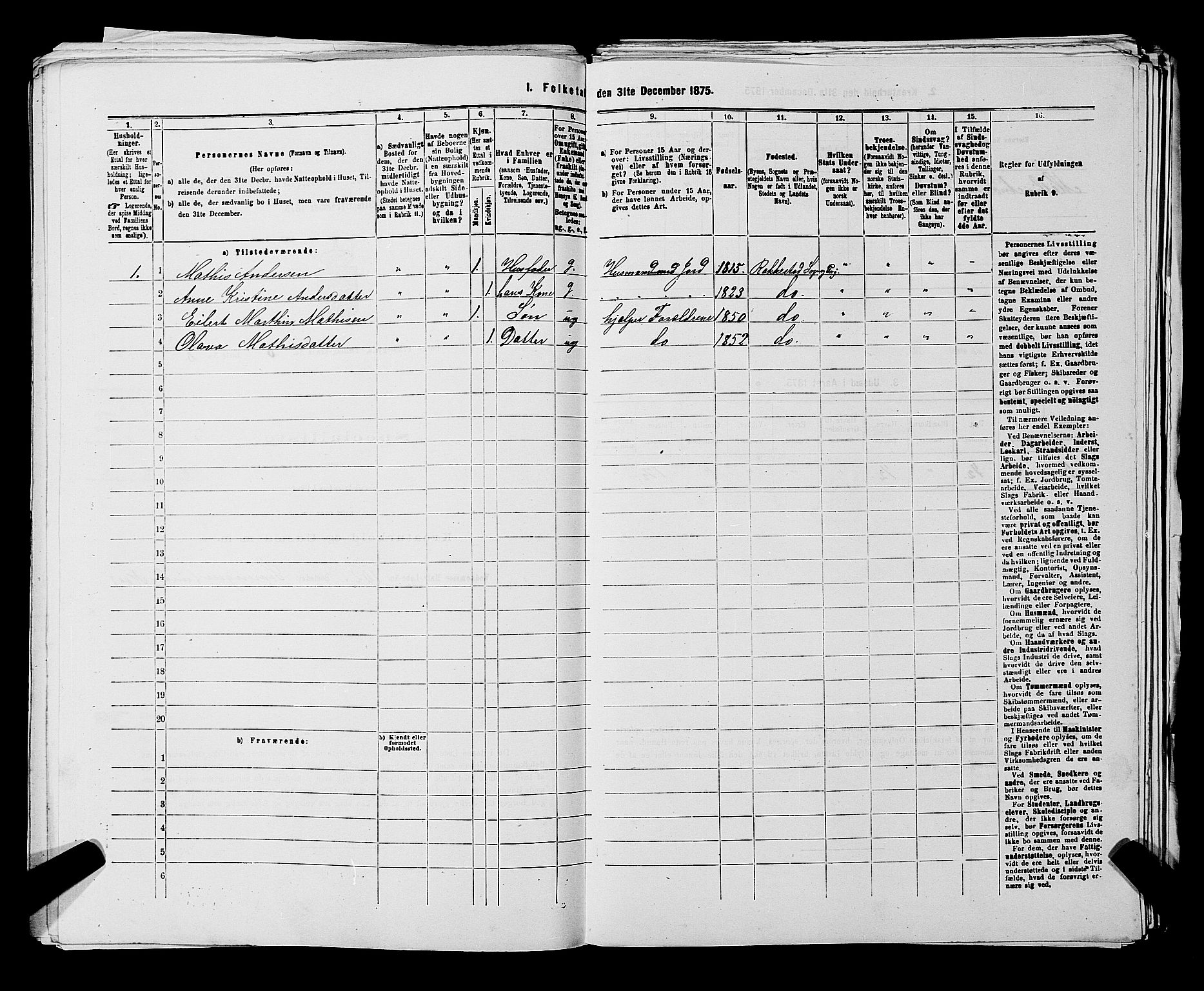 RA, 1875 census for 0113P Borge, 1875, p. 1119