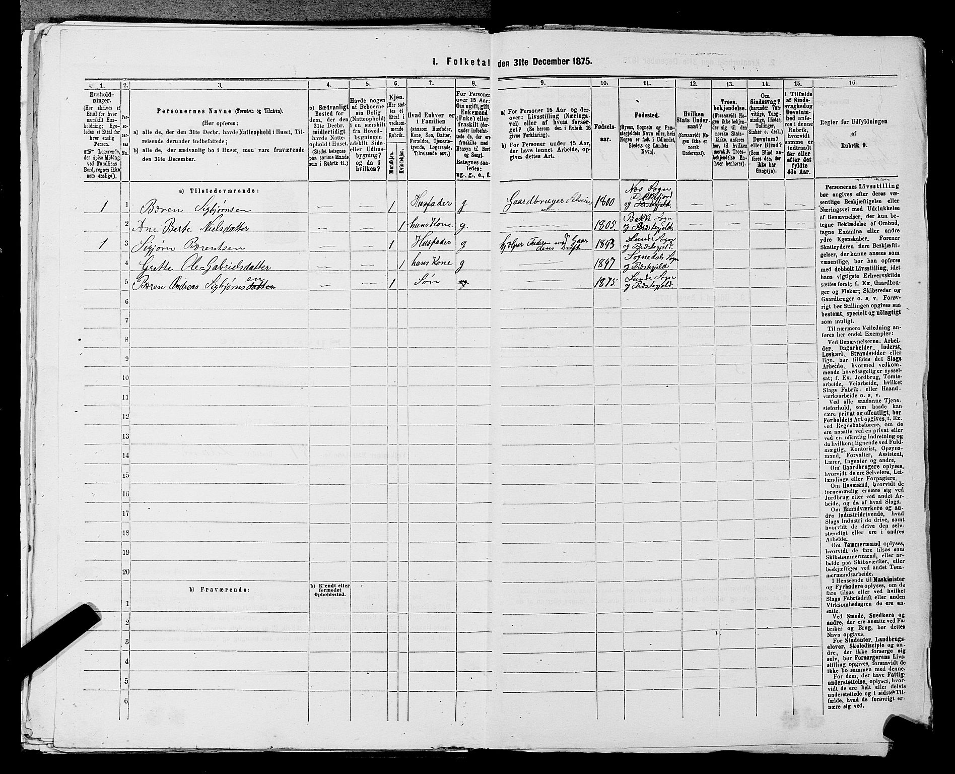 SAST, 1875 census for 1112P Lund, 1875, p. 156