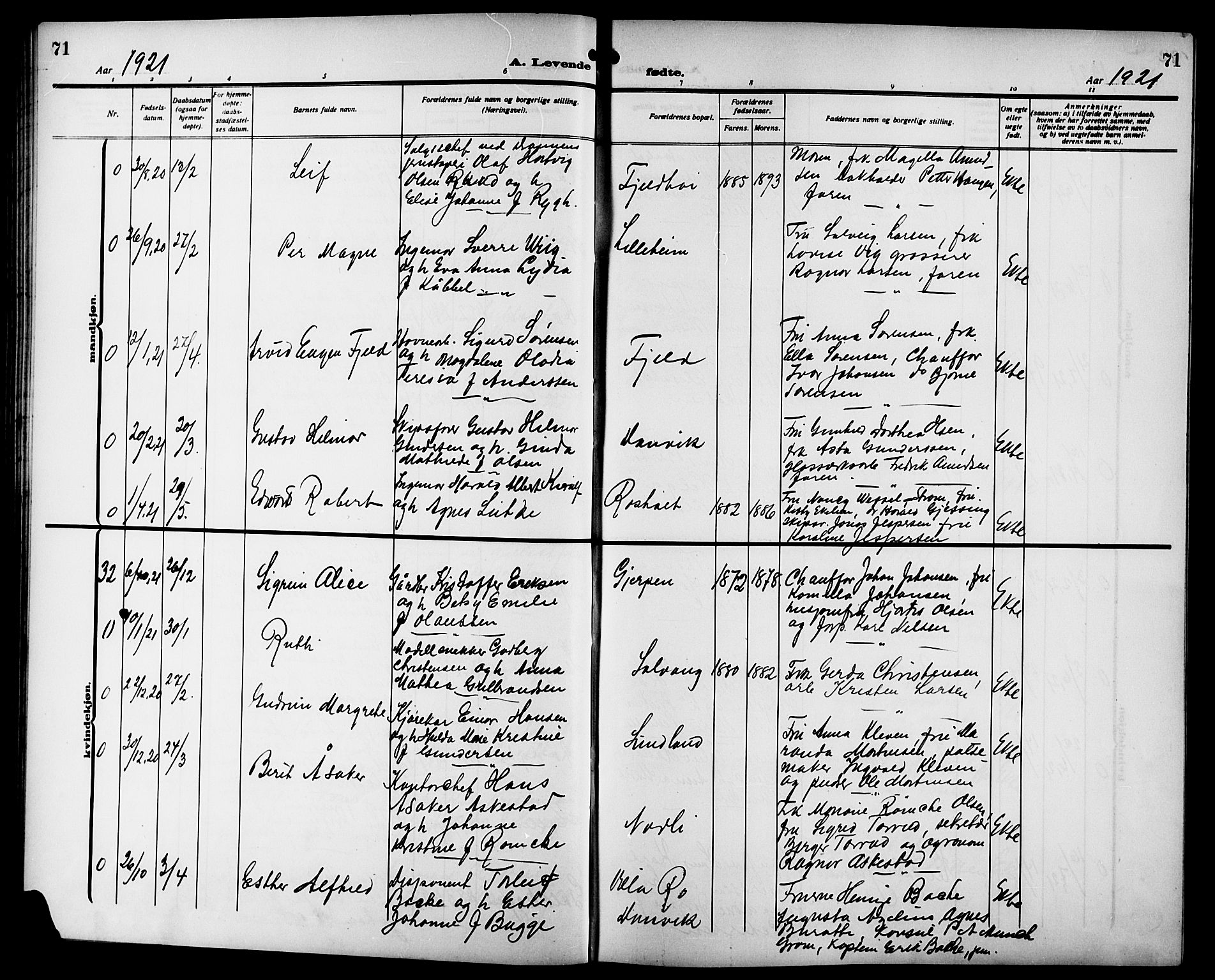 Strømsgodset kirkebøker, AV/SAKO-A-324/G/Ga/L0003: Parish register (copy) no. 3, 1911-1926, p. 71