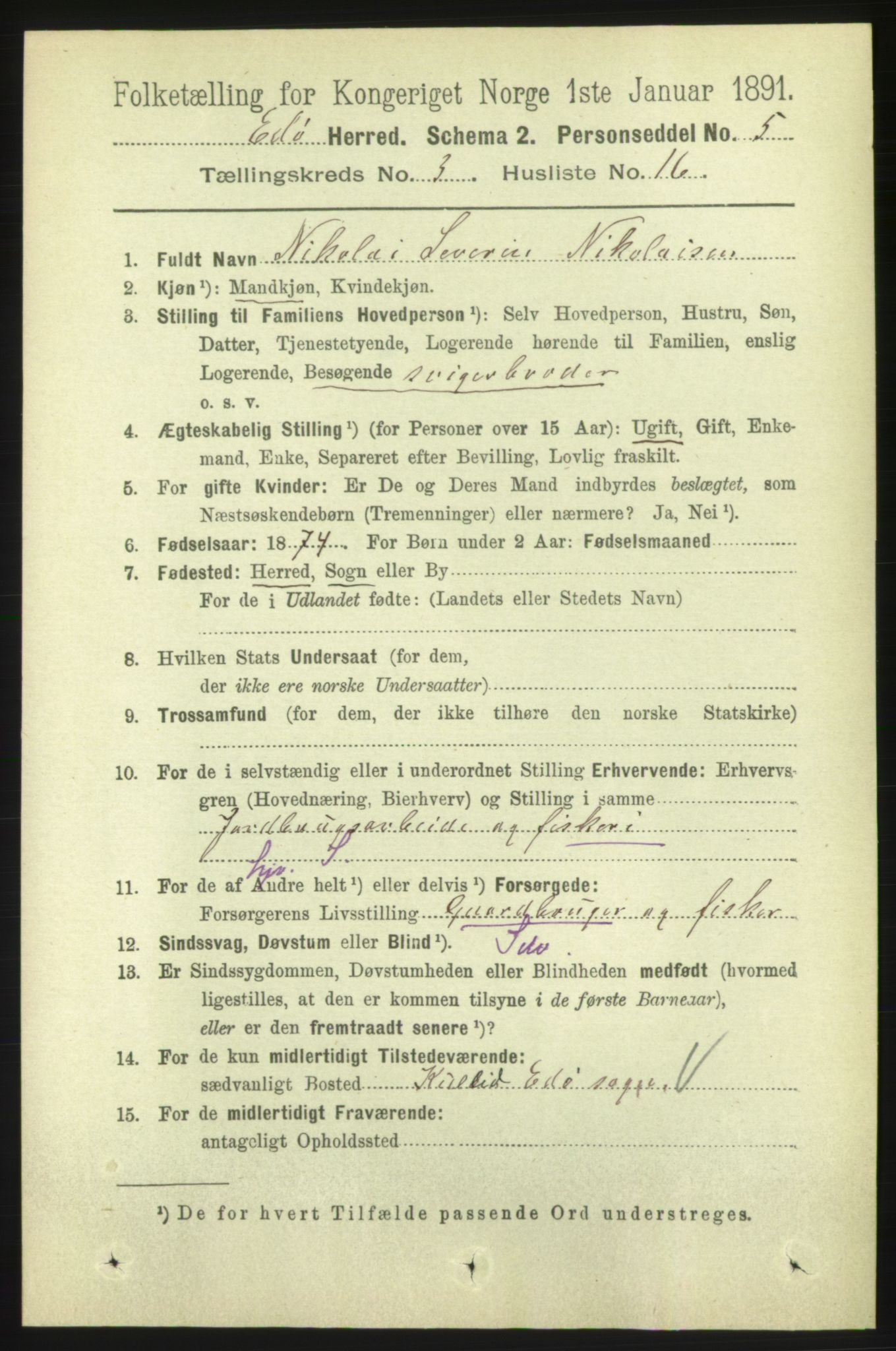 RA, 1891 census for 1573 Edøy, 1891, p. 800