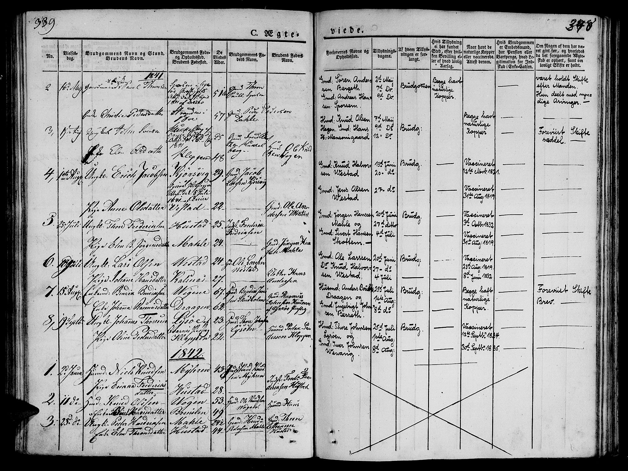 Ministerialprotokoller, klokkerbøker og fødselsregistre - Møre og Romsdal, AV/SAT-A-1454/566/L0765: Parish register (official) no. 566A04, 1829-1841, p. 339-340