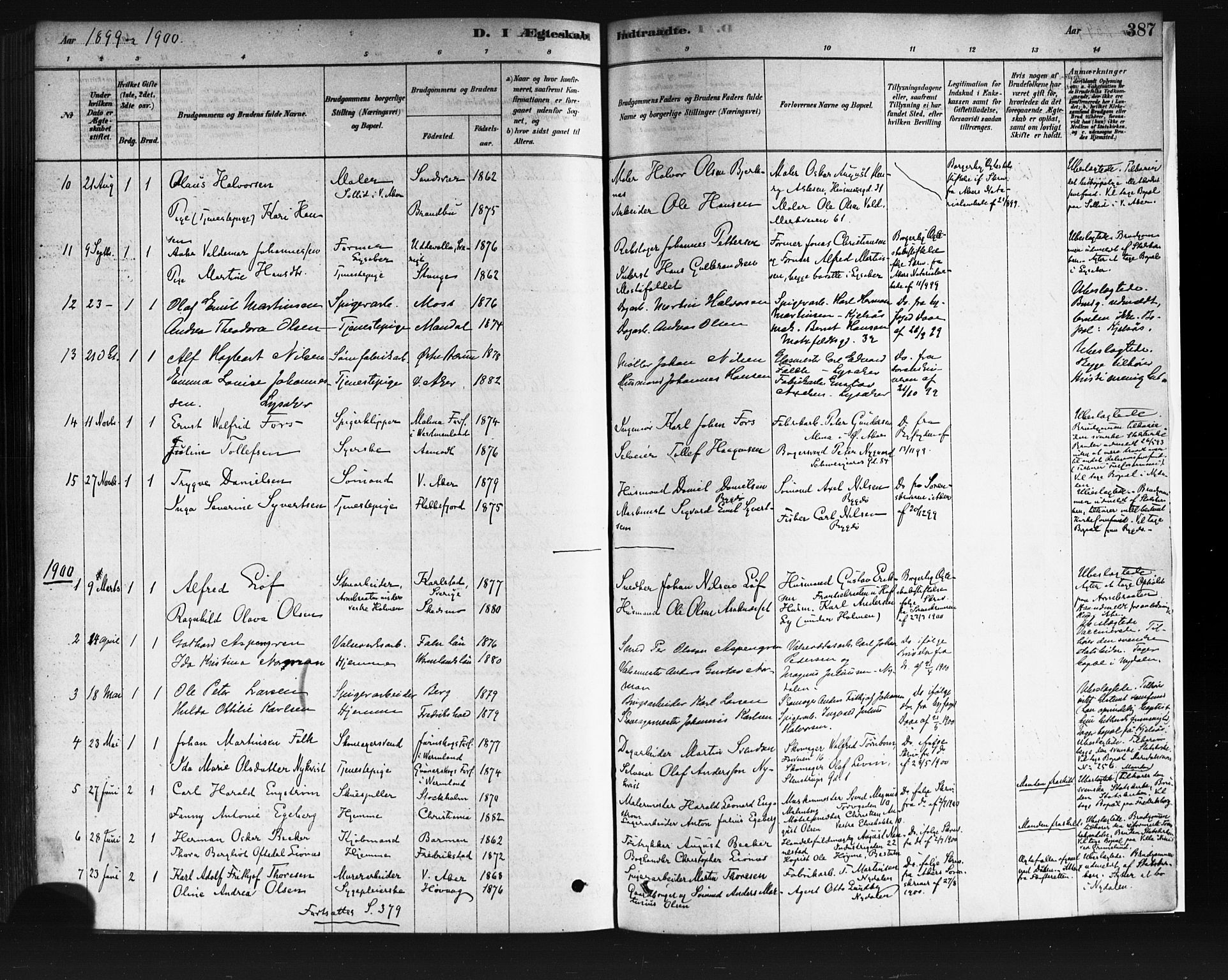 Vestre Aker prestekontor Kirkebøker, SAO/A-10025/F/Fa/L0008: Parish register (official) no. 8, 1878-1903, p. 387