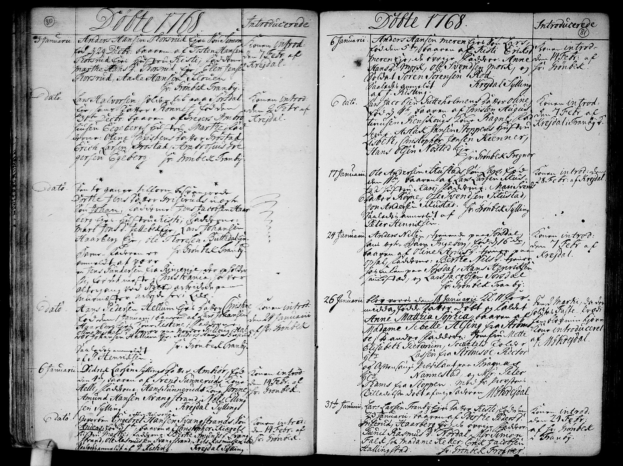 Lier kirkebøker, AV/SAKO-A-230/F/Fa/L0005: Parish register (official) no. I 5, 1764-1777, p. 80-81