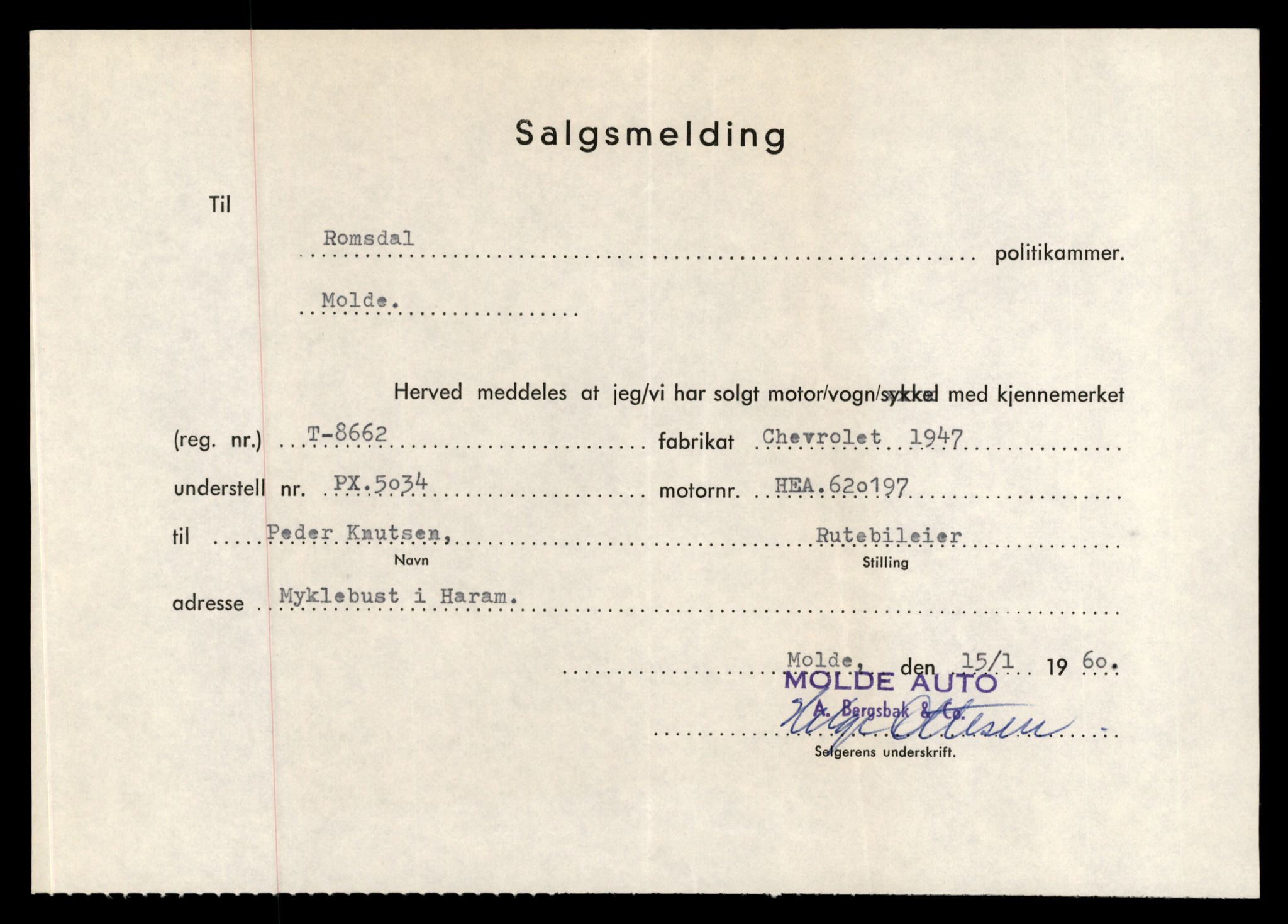 Møre og Romsdal vegkontor - Ålesund trafikkstasjon, AV/SAT-A-4099/F/Fe/L0012: Registreringskort for kjøretøy T 1290 - T 1450, 1927-1998, p. 133