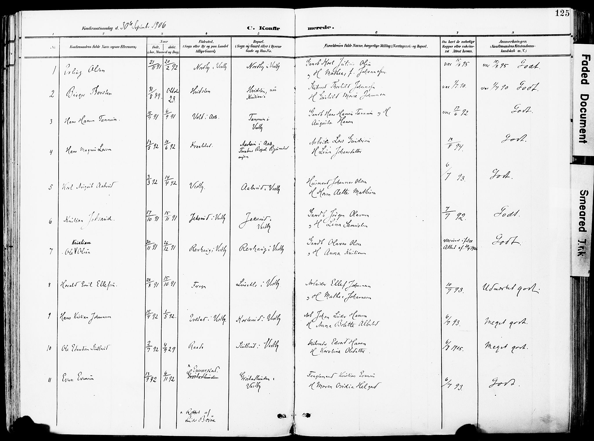 Vestby prestekontor Kirkebøker, SAO/A-10893/F/Fa/L0010: Parish register (official) no. I 10, 1900-1926, p. 125