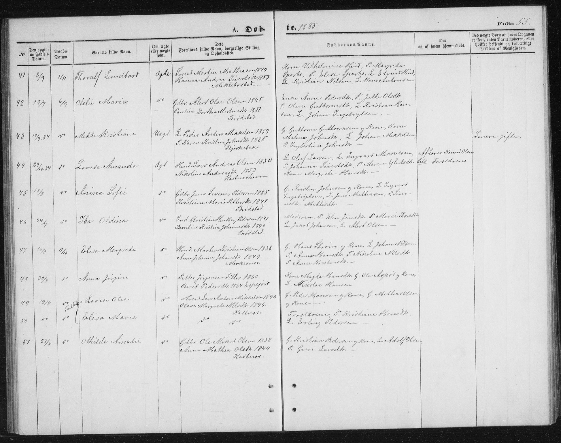 Tranøy sokneprestkontor, AV/SATØ-S-1313/I/Ia/Iab/L0013klokker: Parish register (copy) no. 13, 1874-1896, p. 55