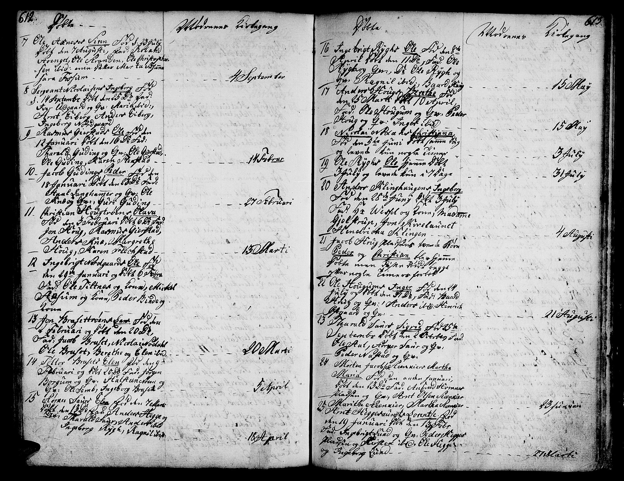 Ministerialprotokoller, klokkerbøker og fødselsregistre - Nord-Trøndelag, SAT/A-1458/746/L0440: Parish register (official) no. 746A02, 1760-1815, p. 612-613