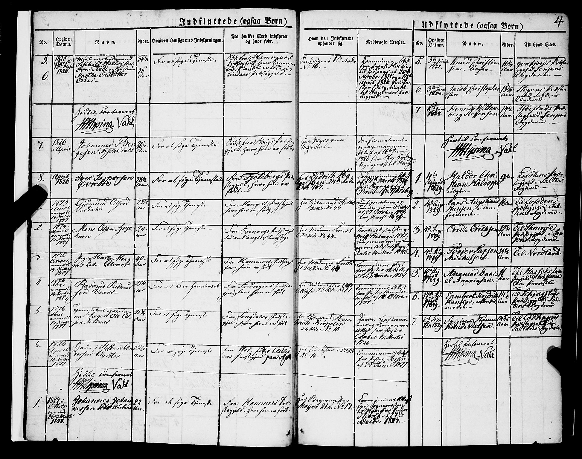 Korskirken sokneprestembete, SAB/A-76101/H/Haa/L0050: Parish register (official) no. F 1, 1821-1869, p. 4