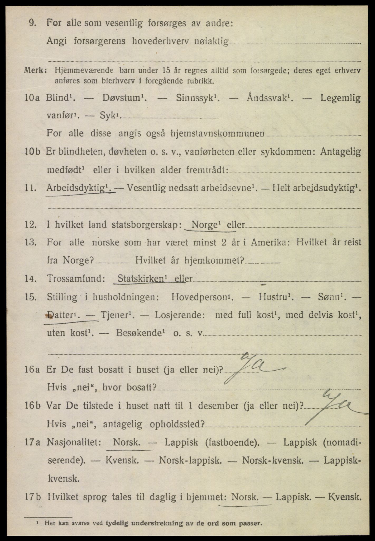 SAT, 1920 census for Otterøy, 1920, p. 1166