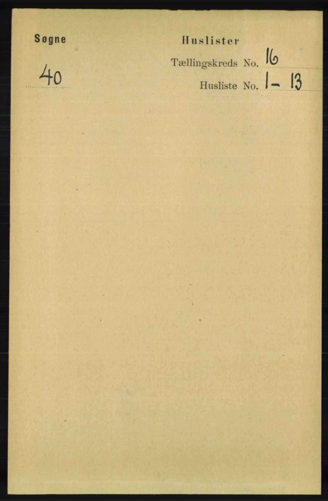 RA, 1891 census for 1018 Søgne, 1891, p. 4379