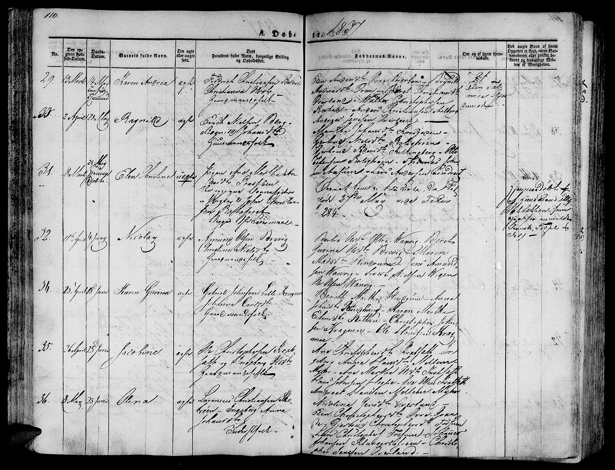 Ministerialprotokoller, klokkerbøker og fødselsregistre - Nord-Trøndelag, SAT/A-1458/701/L0006: Parish register (official) no. 701A06, 1825-1841, p. 110