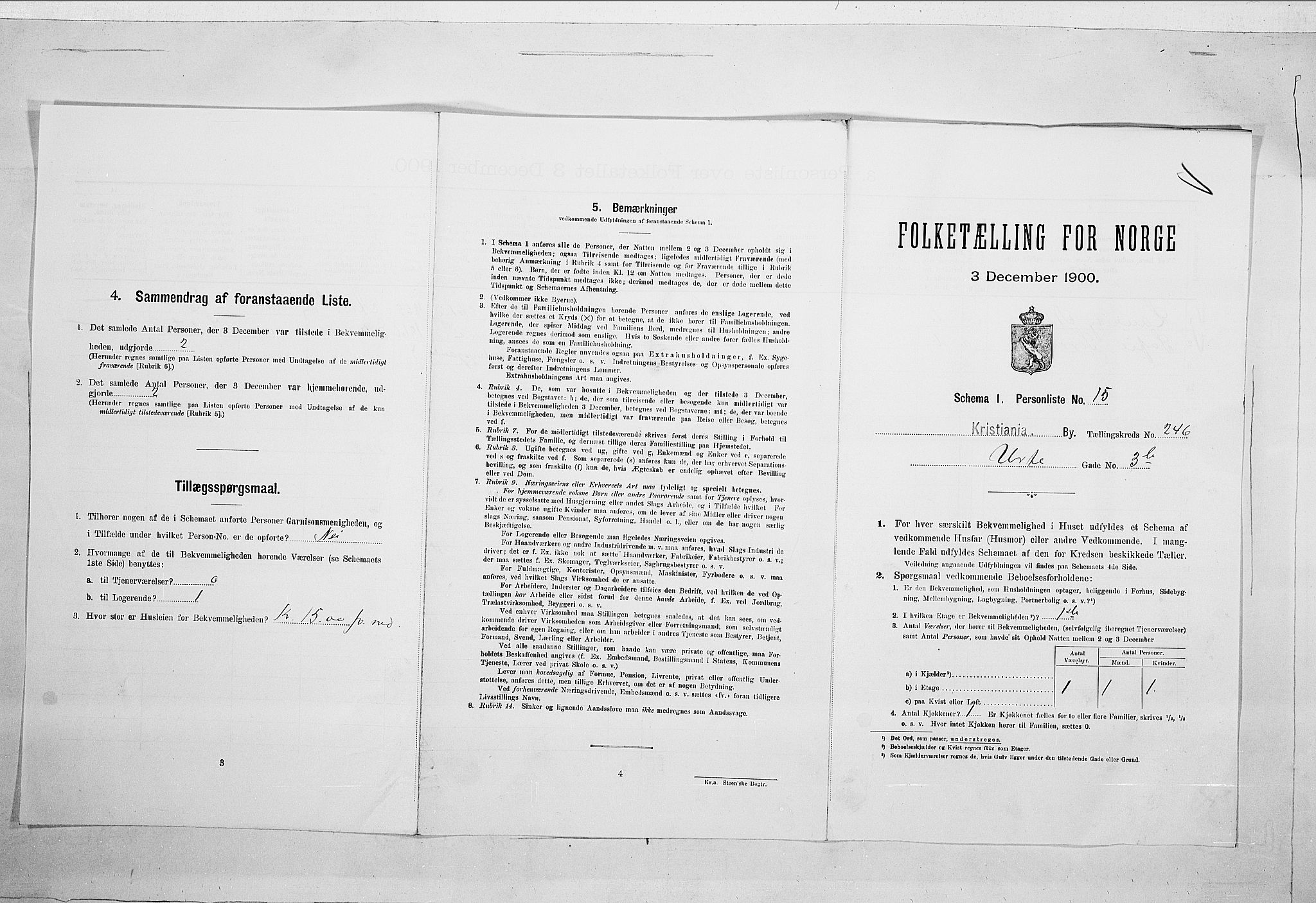 SAO, 1900 census for Kristiania, 1900, p. 108537