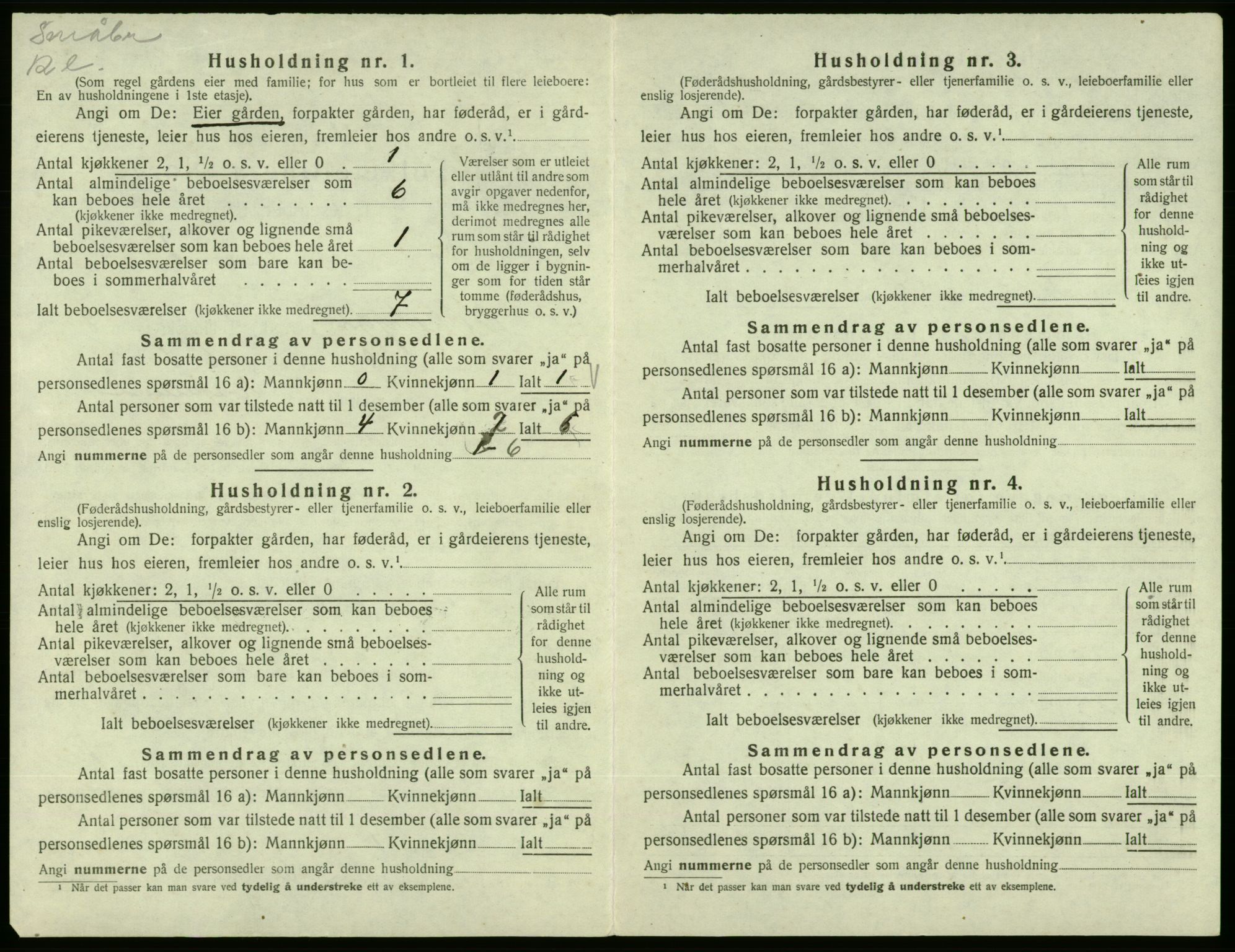 SAB, 1920 census for Vikebygd, 1920, p. 464