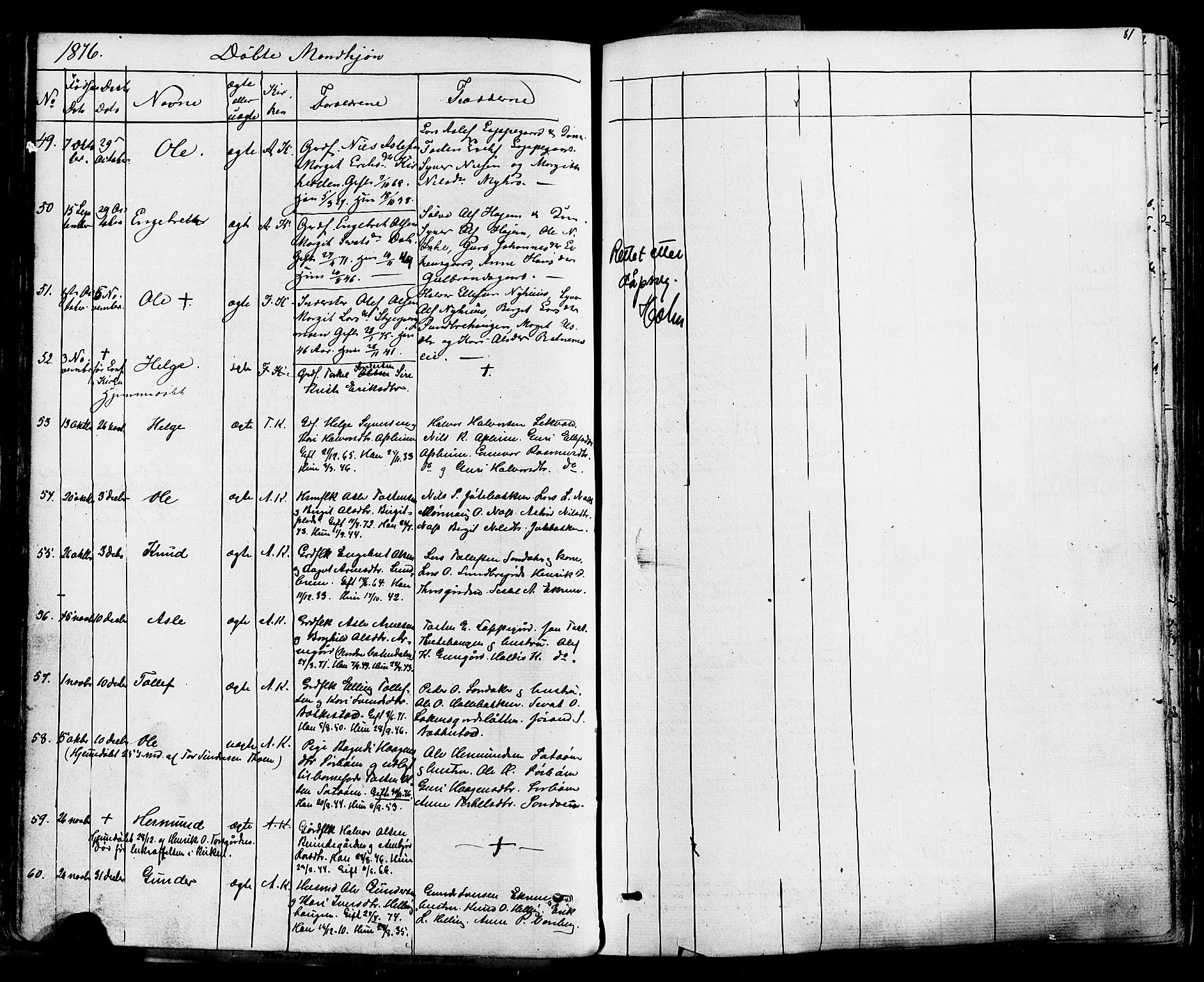 Ål kirkebøker, SAKO/A-249/F/Fa/L0007: Parish register (official) no. I 7, 1865-1881, p. 81
