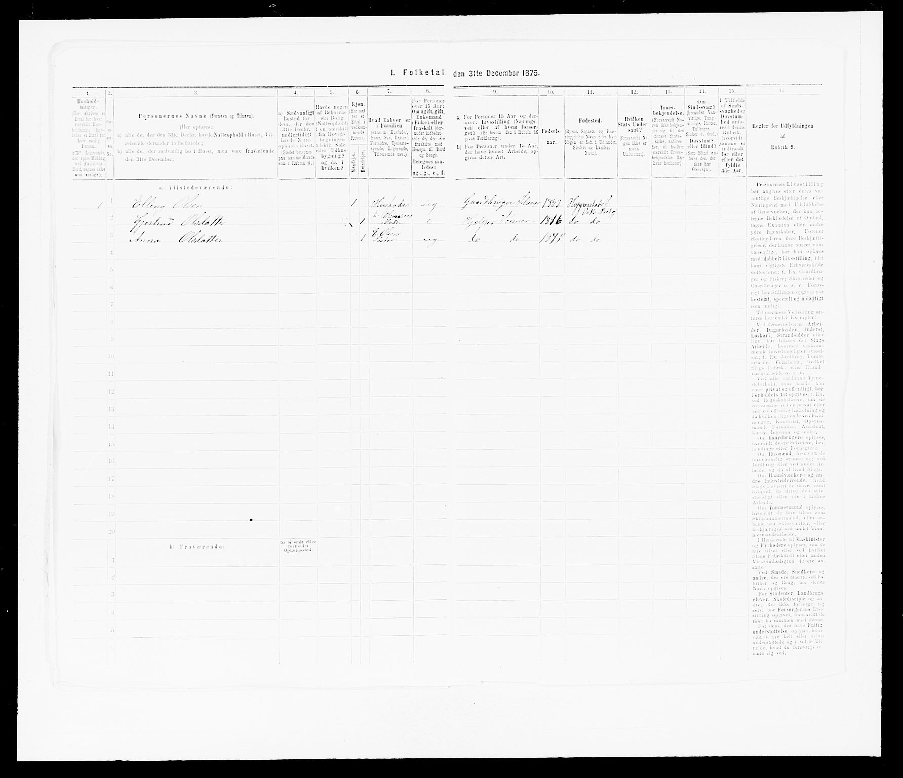 SAB, 1875 census for 1417P Vik, 1875, p. 810