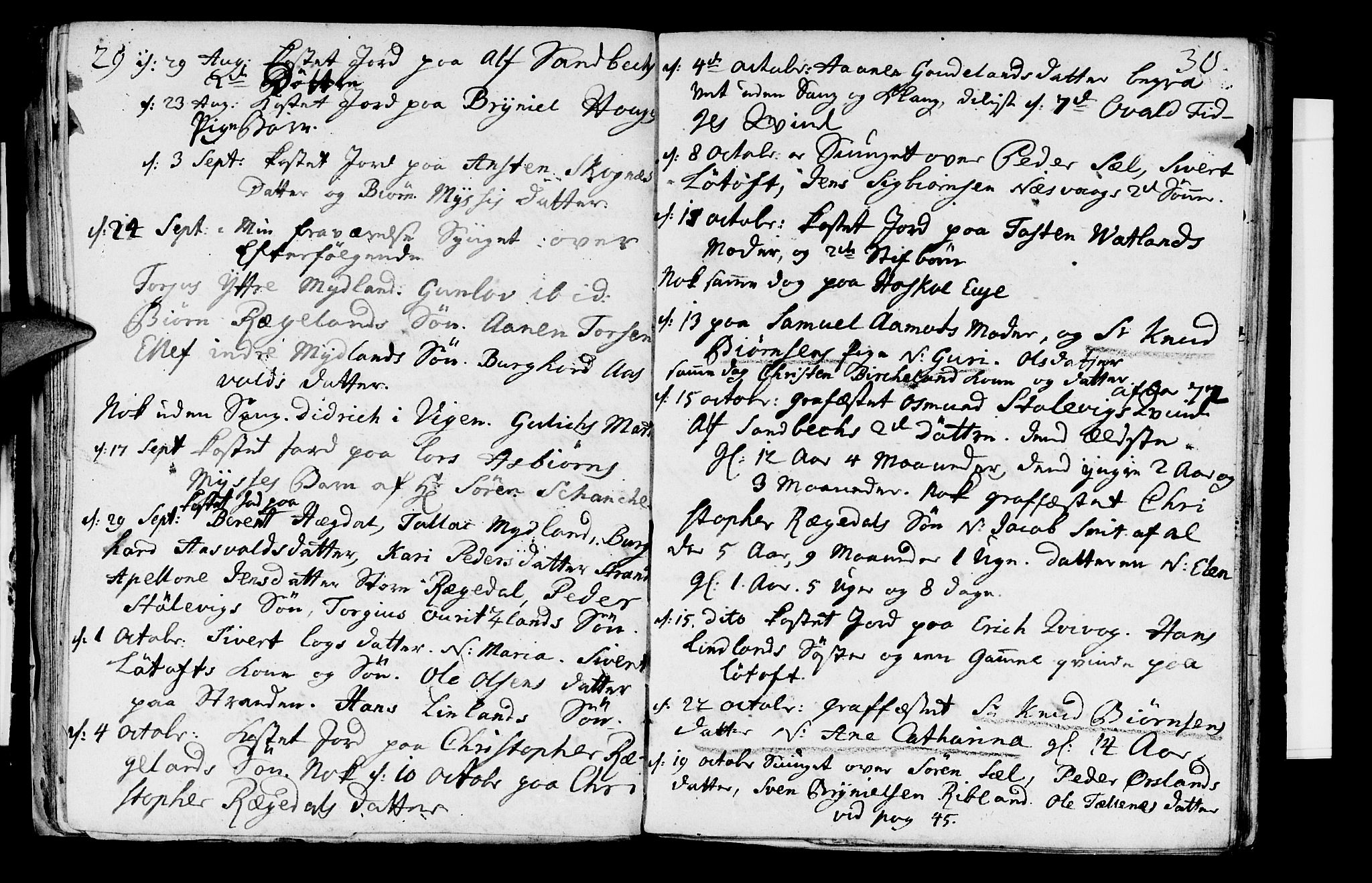 Sokndal sokneprestkontor, SAST/A-101808: Parish register (official) no. A 2, 1740-1743, p. 29-30