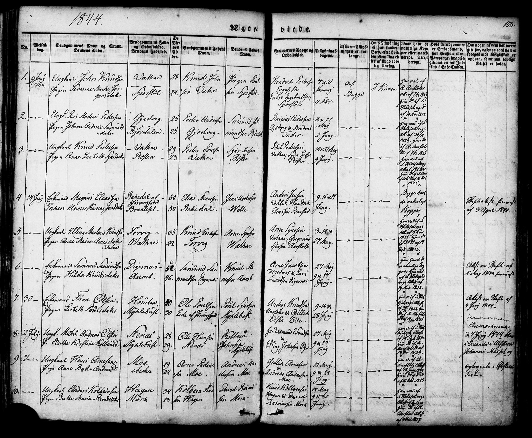 Ministerialprotokoller, klokkerbøker og fødselsregistre - Møre og Romsdal, AV/SAT-A-1454/513/L0174: Parish register (official) no. 513A01, 1831-1855, p. 158