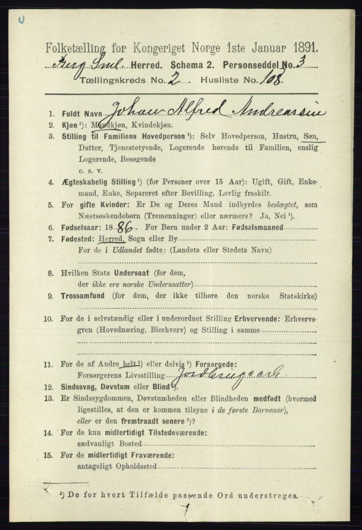 RA, 1891 census for 0116 Berg, 1891, p. 1747